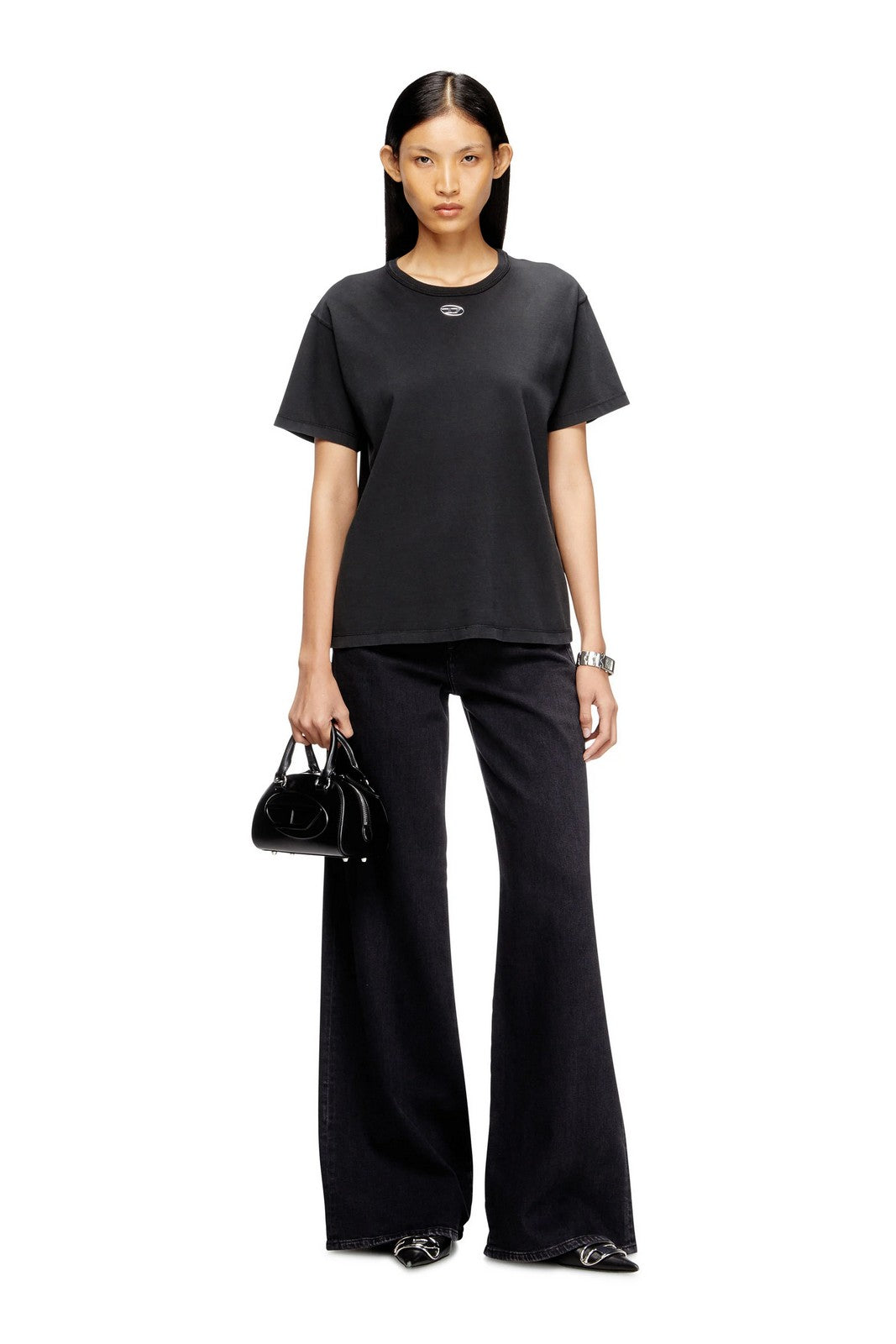 DIESEL T-shirt Donna T-NORMY-OD-S1 MAGLIETTA A20399 0JMBB 900 001 - BLACK