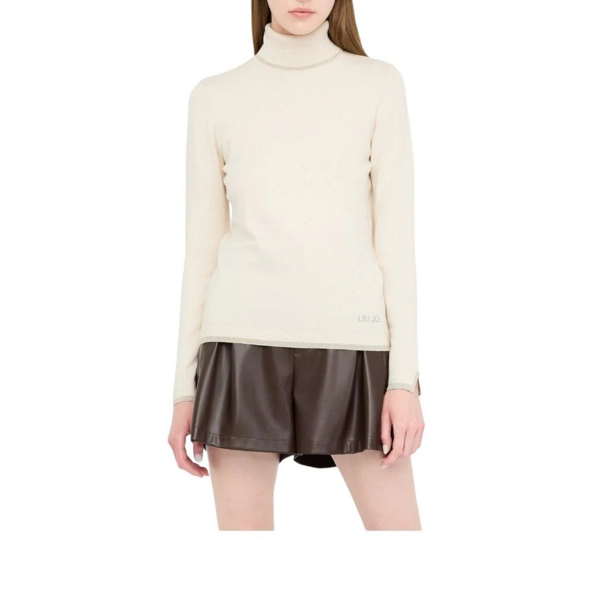 LIU JO WHITE Maglione dolcevita Donna MF5229MS49I 10701 BIANCO LANA