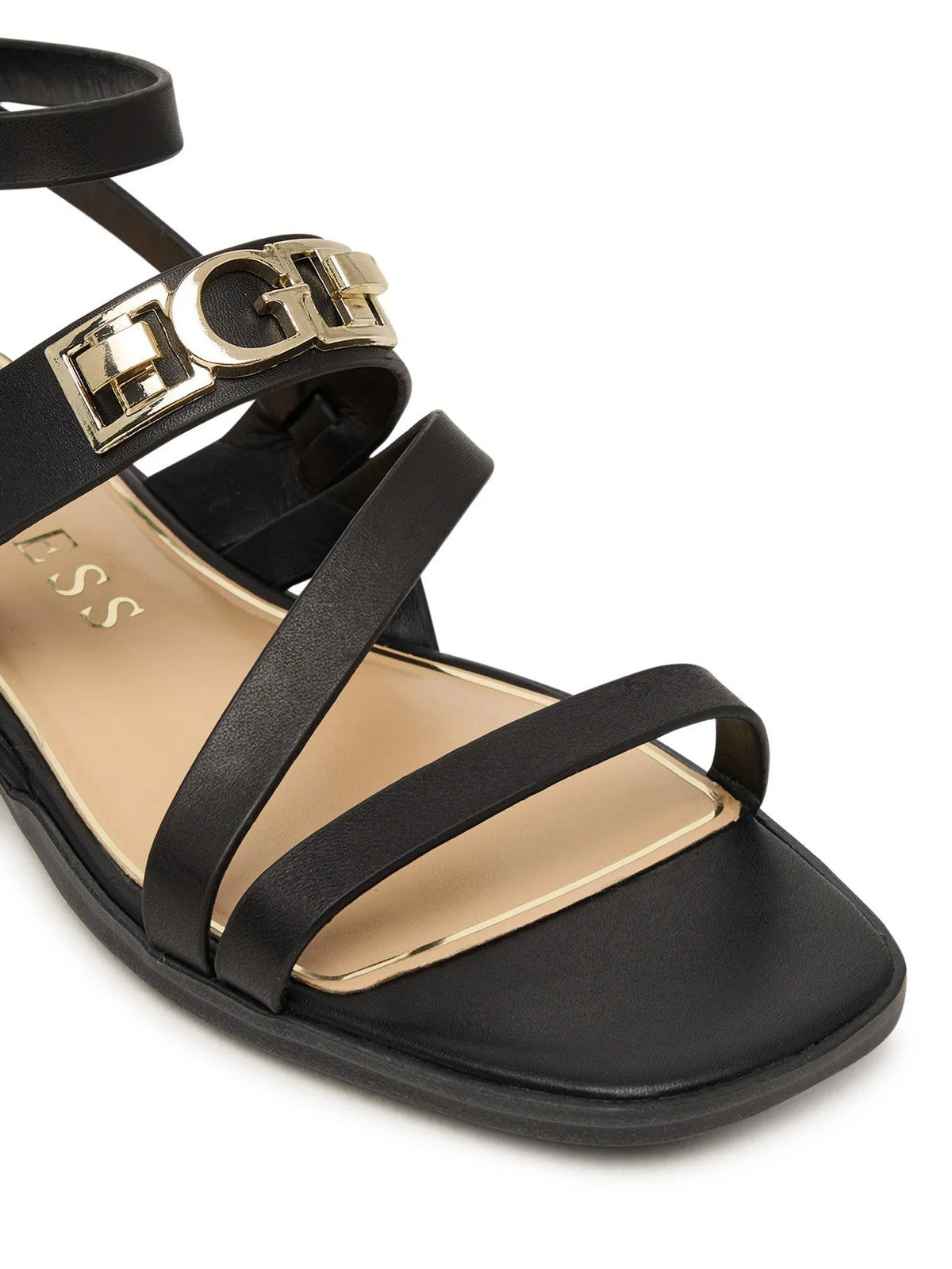 GUESS Sandalo Donna RULA FLJRUL LEA03 BLACK BLACK gioboutiqueweb