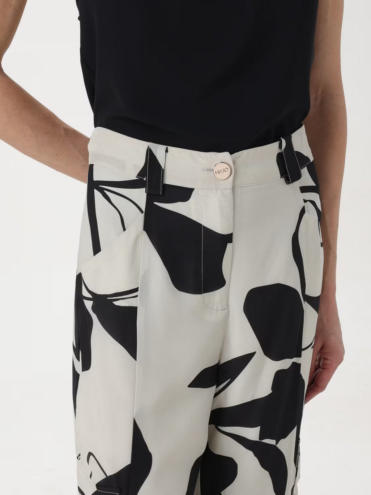 LIU JO BLACK Pantalone Donna CA4197T3598 N9027 Bianco gioboutiqueweb