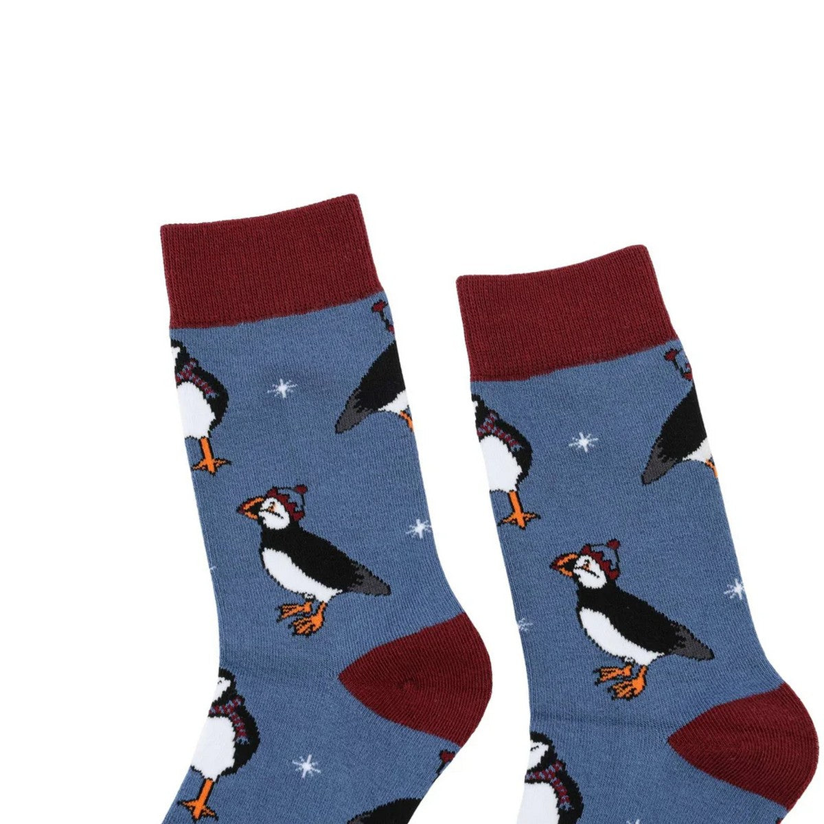 BARE KIND Calzini Unisex adulto PUFFIN AVIO/BORDEAUX