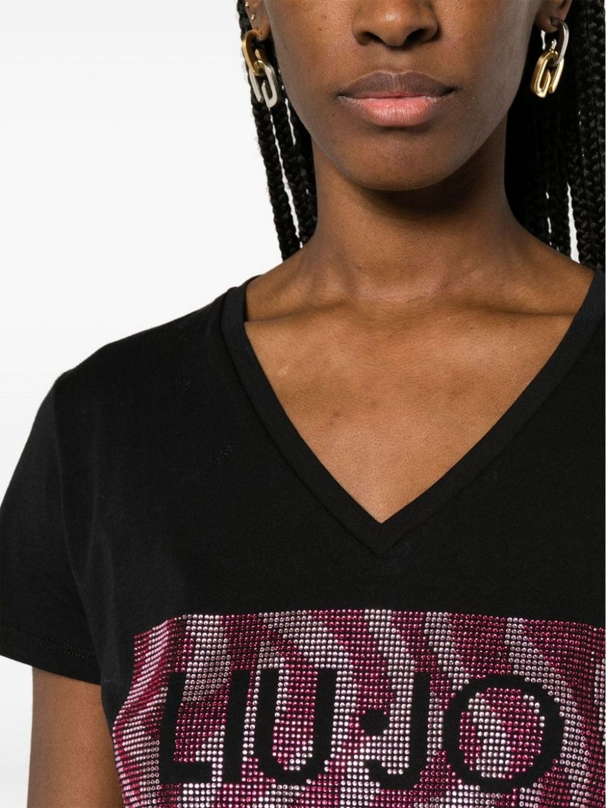 Liu Jo White T-Shirt und Pole Woman W4019JS923 Q9993 Schwarz