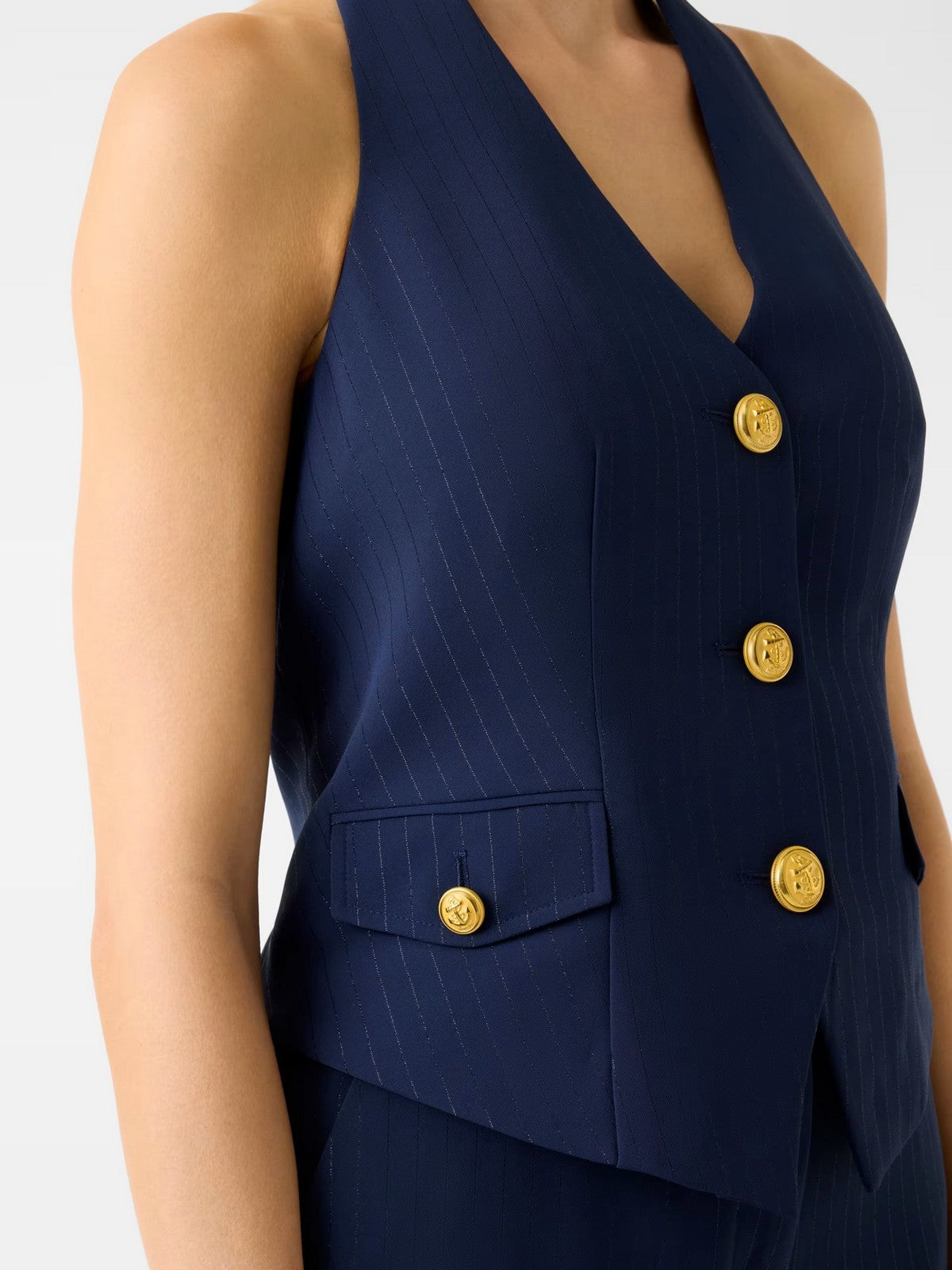 MARCIANO Gilet Donna NICLA VEST 6RGH20 7438A FBEK SUITING BLUE PINSTRI gioboutiqueweb