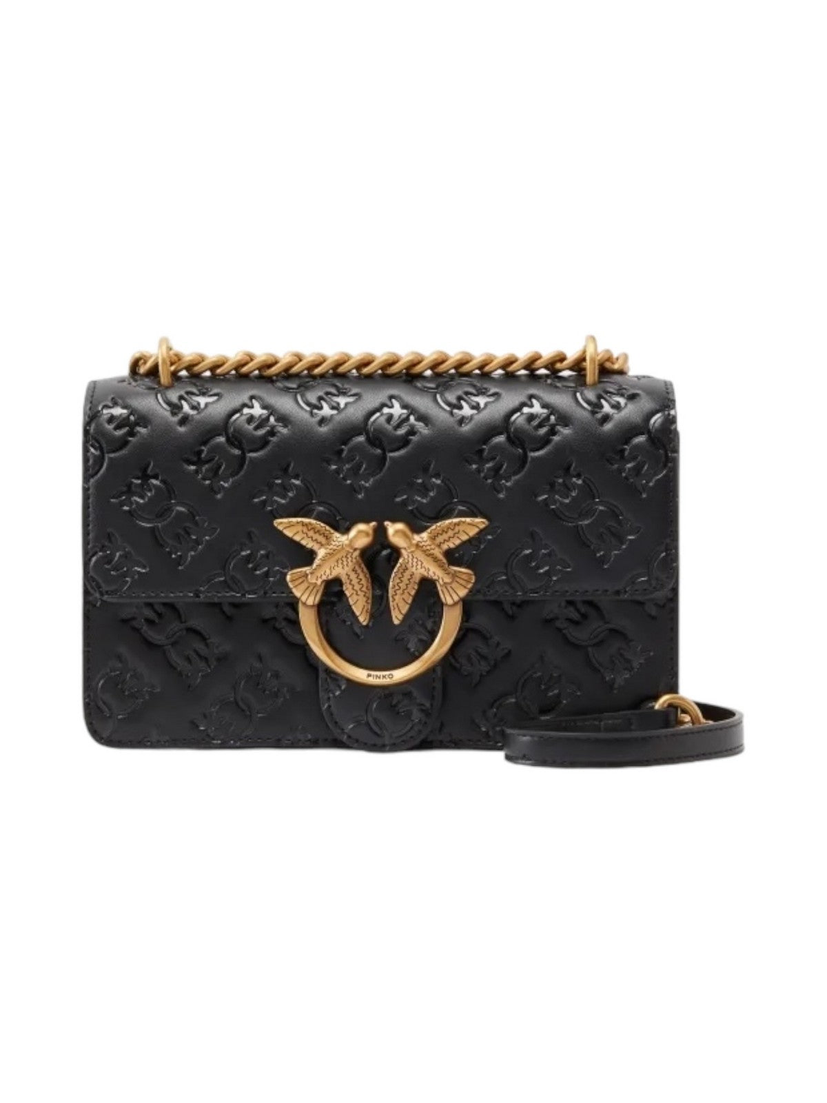 PINKO Borsa Donna Love One Mini Dc Vitello Seta 100074-A1YB Z99Q Nero gioboutiqueweb