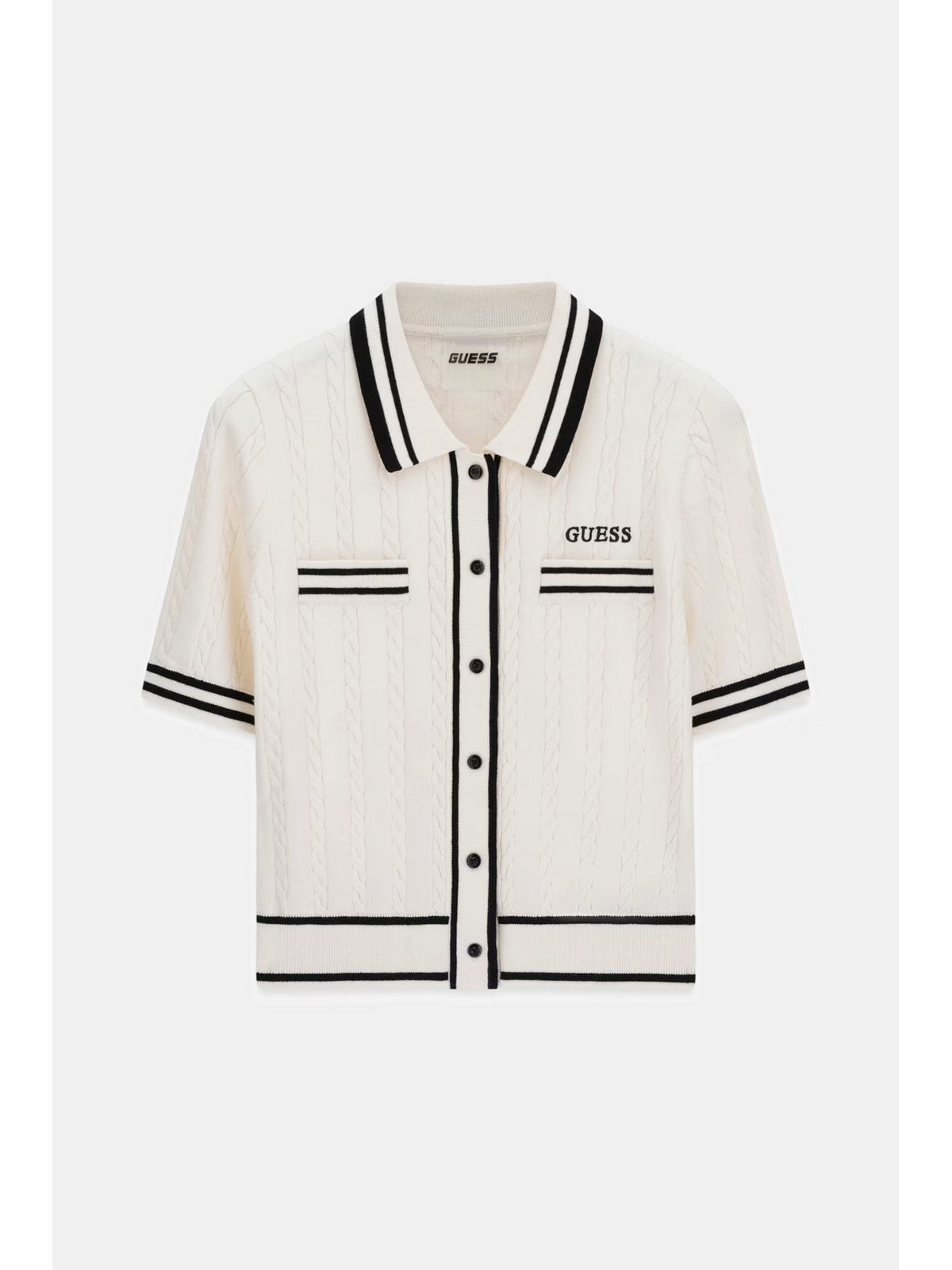 GUESS SPORT Cardigan Donna SHARI POLO CARDI SWTR V6RR02 Z4652 G1O6 DOVE WHITE