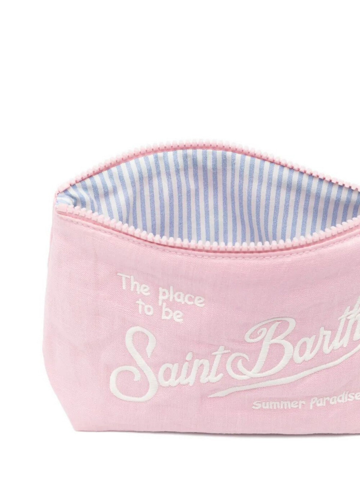 MC2 SAINT BARTH Pochette Unisex adulto ALINE SOFT LINEN 01280L VINTAGE 21 PINK EMB gioboutiqueweb