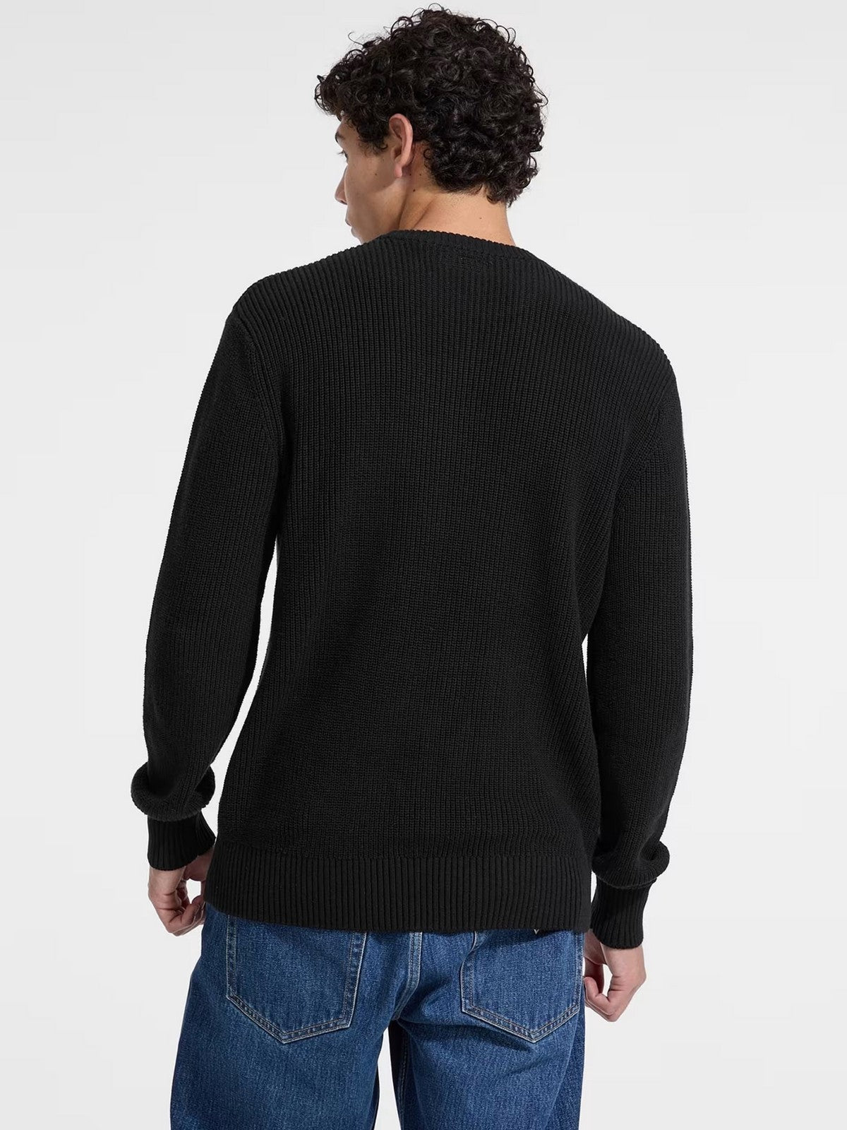 GUESS Maglione Uomo GJ LS CN MINI TRIANGLE SWTR M4BR30 Z3HM1 JBLK Jet Black A996 gioboutiqueweb