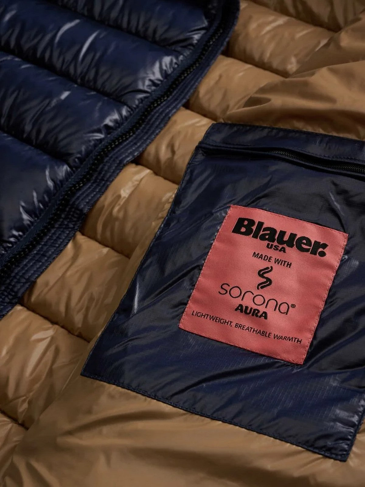 BLAUER Piumino Uomo ADAMS 25WBLUC02079 005958 888TB BLU int. TABACCO gioboutiqueweb