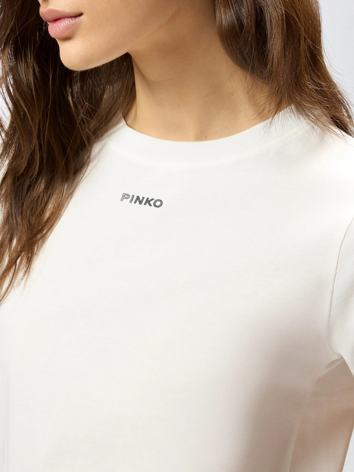 PINKO T-shirt Donna BASICO T-SHIRT 100373-A34F Z05 BIANCO-BIANCANEVE gioboutiqueweb