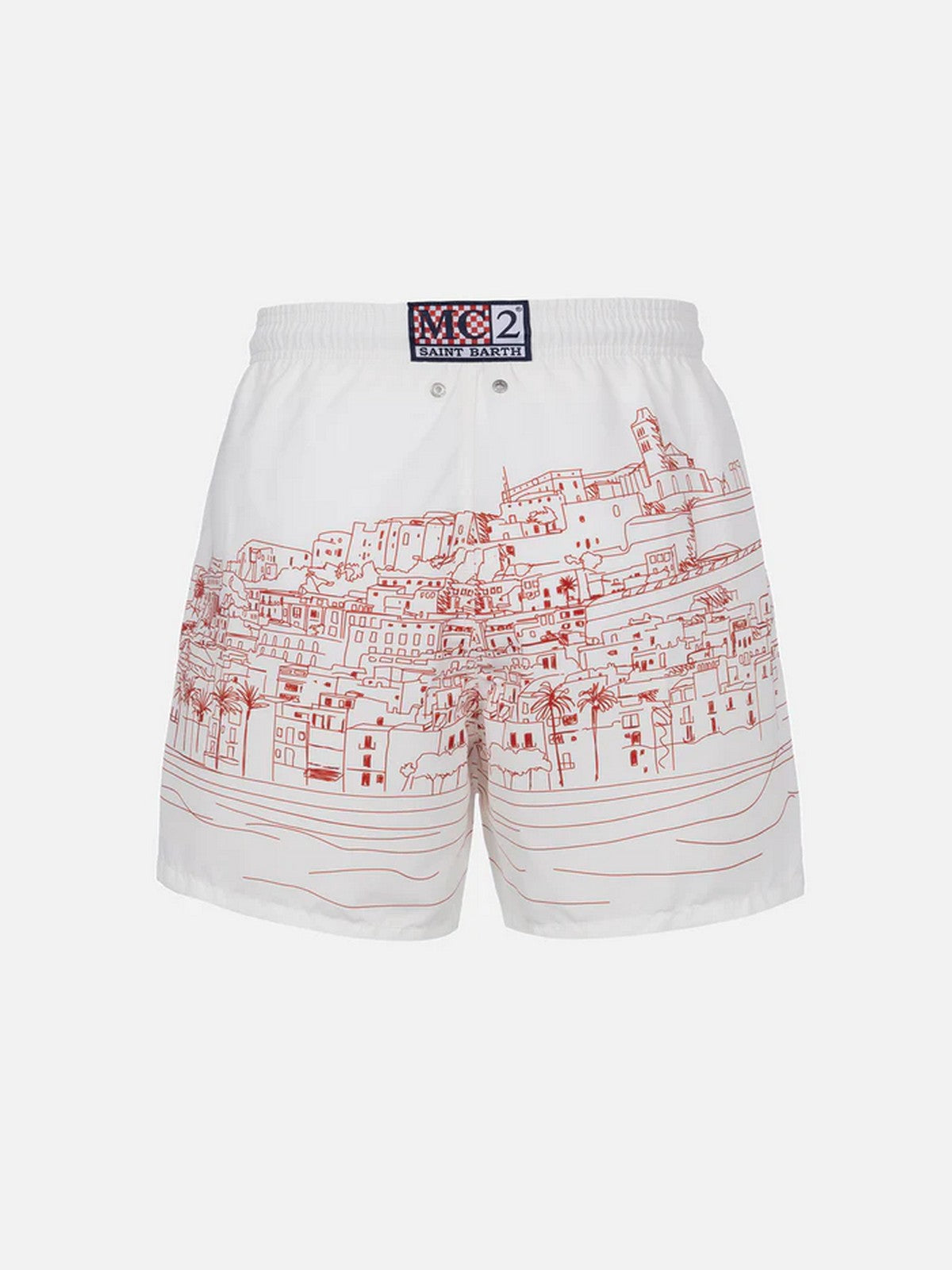 MC2 SAINT BARTH Costume da bagno Uomo GUSTAVIA PLACED PRINT 03668F Bianco gioboutiqueweb