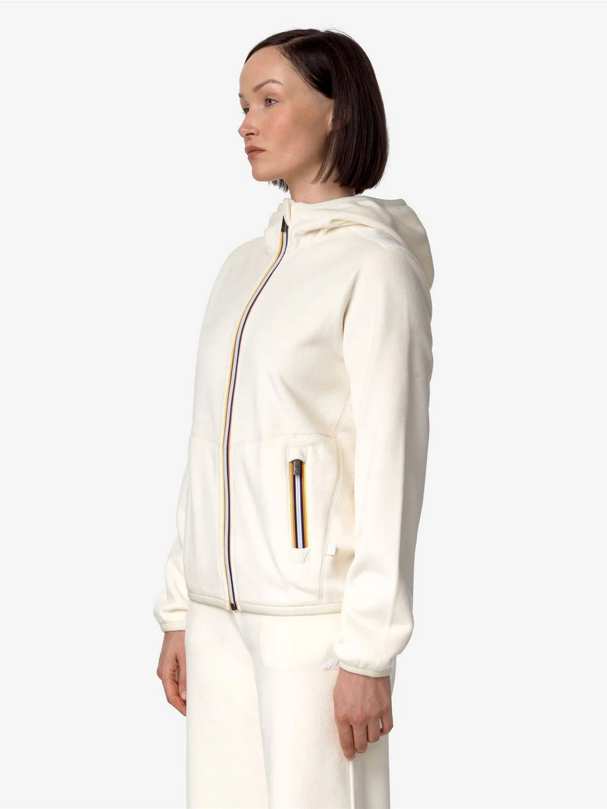 K-Way Women's Lily Velour Polar Double K8138NW AV9 white jacket