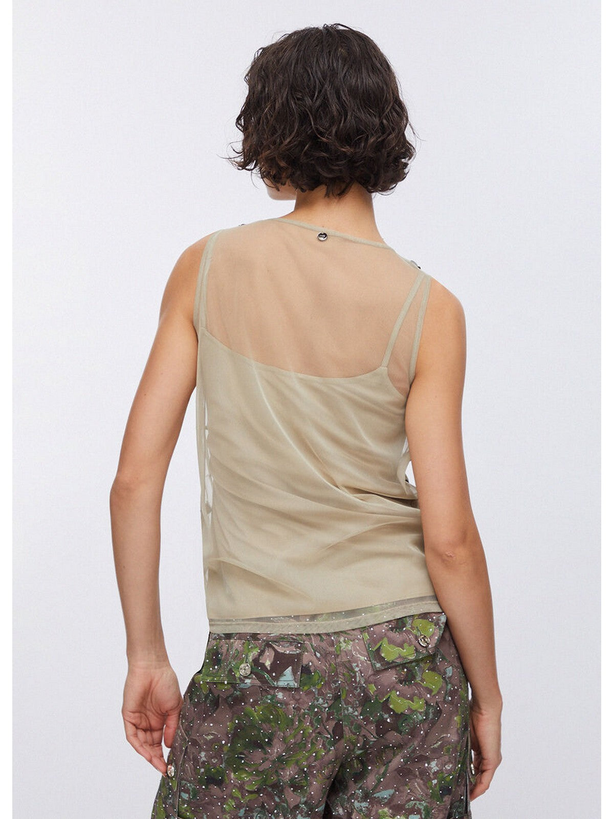 LIU JO WHITE Top Donna WA6310J3860 P9240 Dk.olive embroiderie gioboutiqueweb