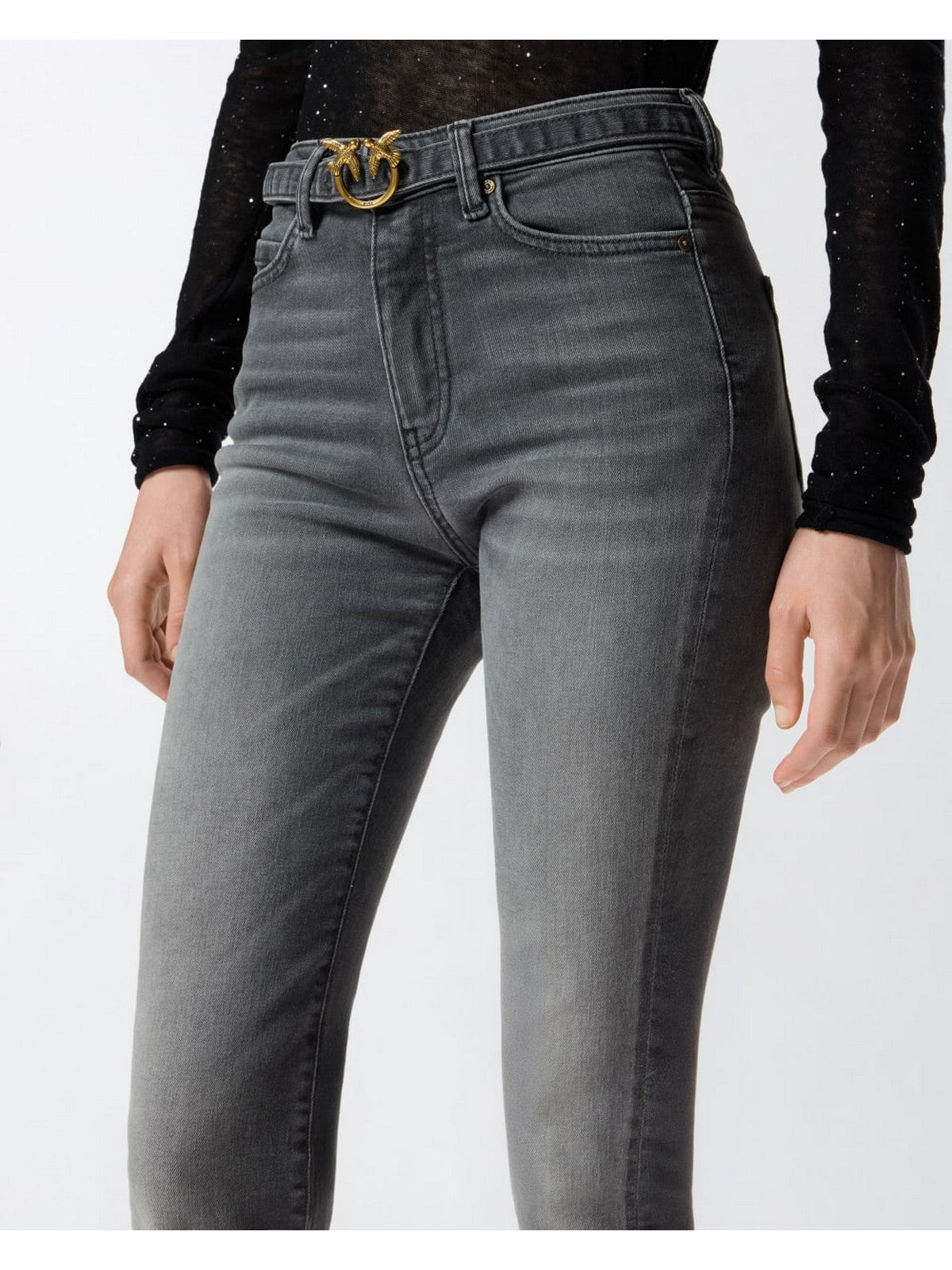 PINKO Jeans Donna FLORA FLARE 100166-A2S2 PJ9 LAVAGGIO DARK GRAY gioboutiqueweb