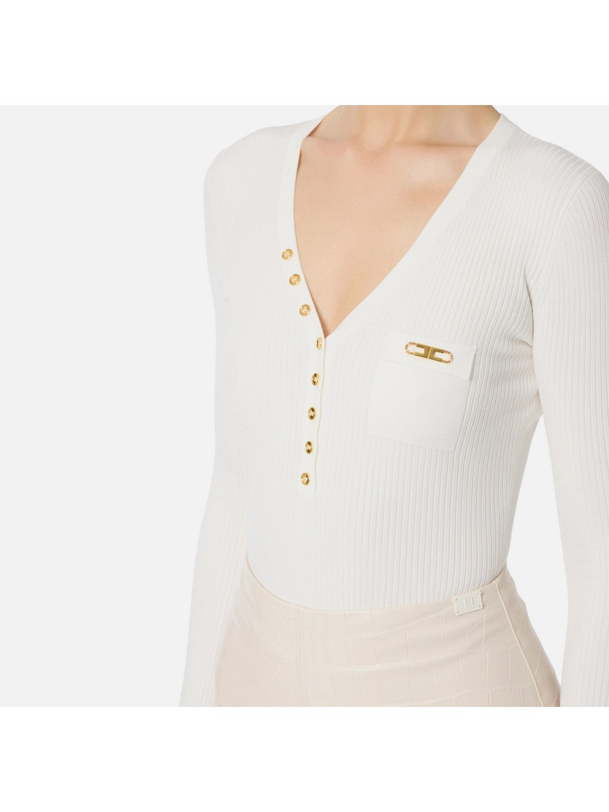 ELISABETTA FRANCHI Maglia Donna MK12B56E2 360 Avorio gioboutiqueweb
