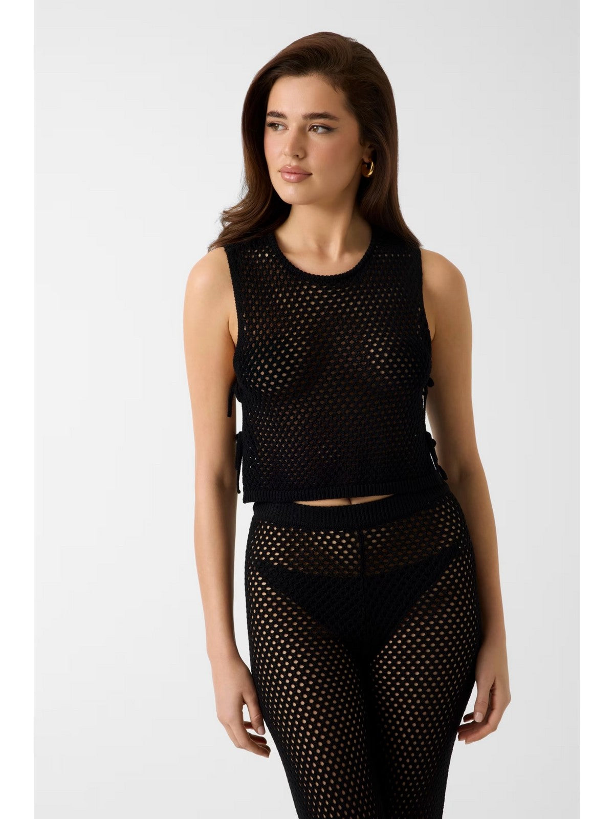 GUESS BEACHWEAR Top Donna LUNA TOP SWTR E6GR01 Z5632 JBLK Jet Black A996 gioboutiqueweb