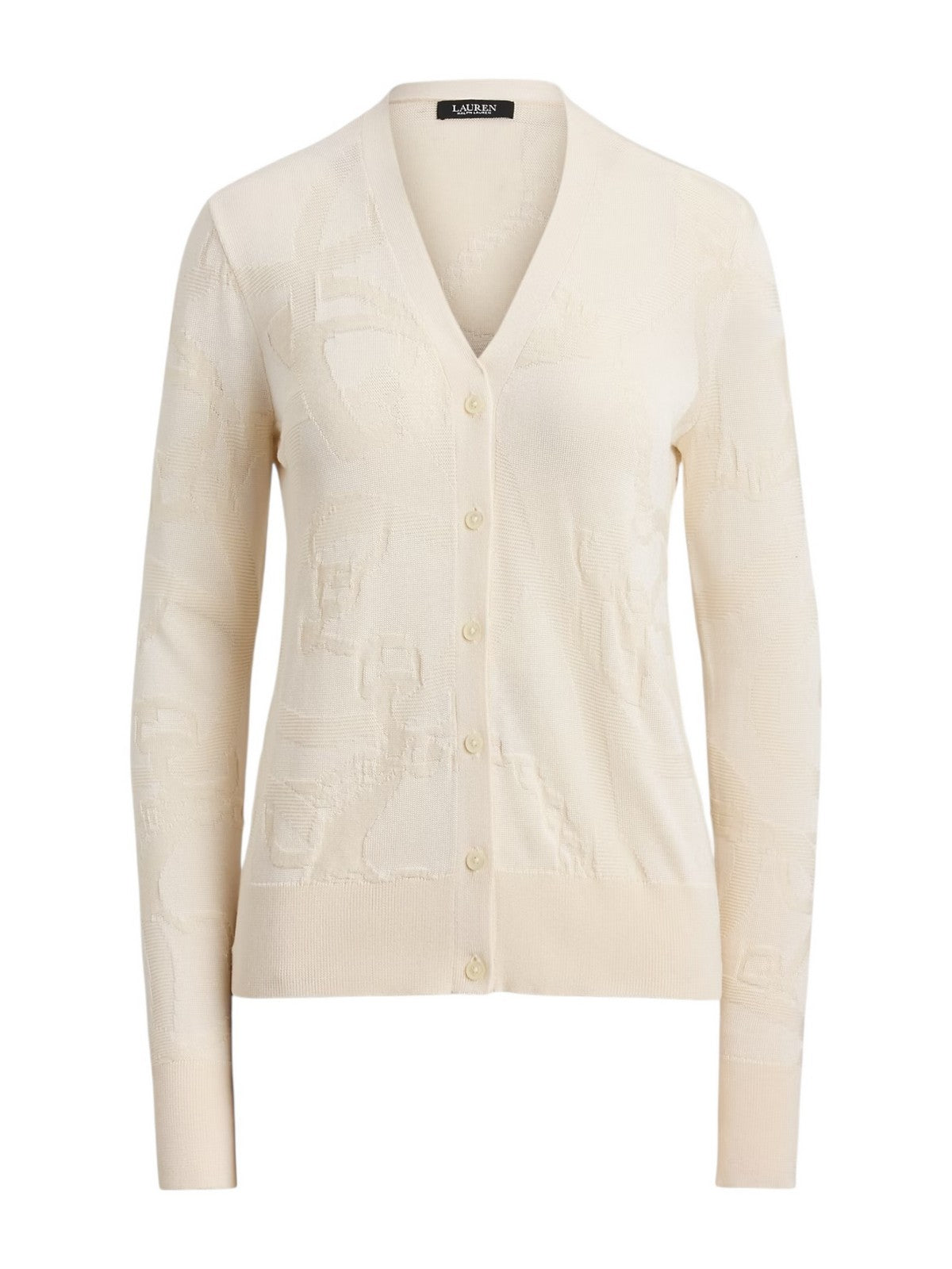 LAUREN RALPH LAUREN Damen Strickjacke DENZEL-LONG SLEEVE-CARDIGAN 200P03476 001 MASCARPONE CREME