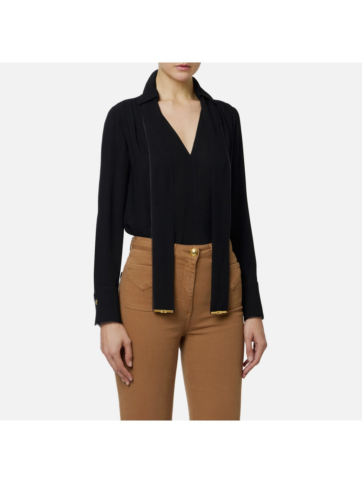 ELISABETTA FRANCHI Camicia Donna CA14661E2 110 Nero gioboutiqueweb