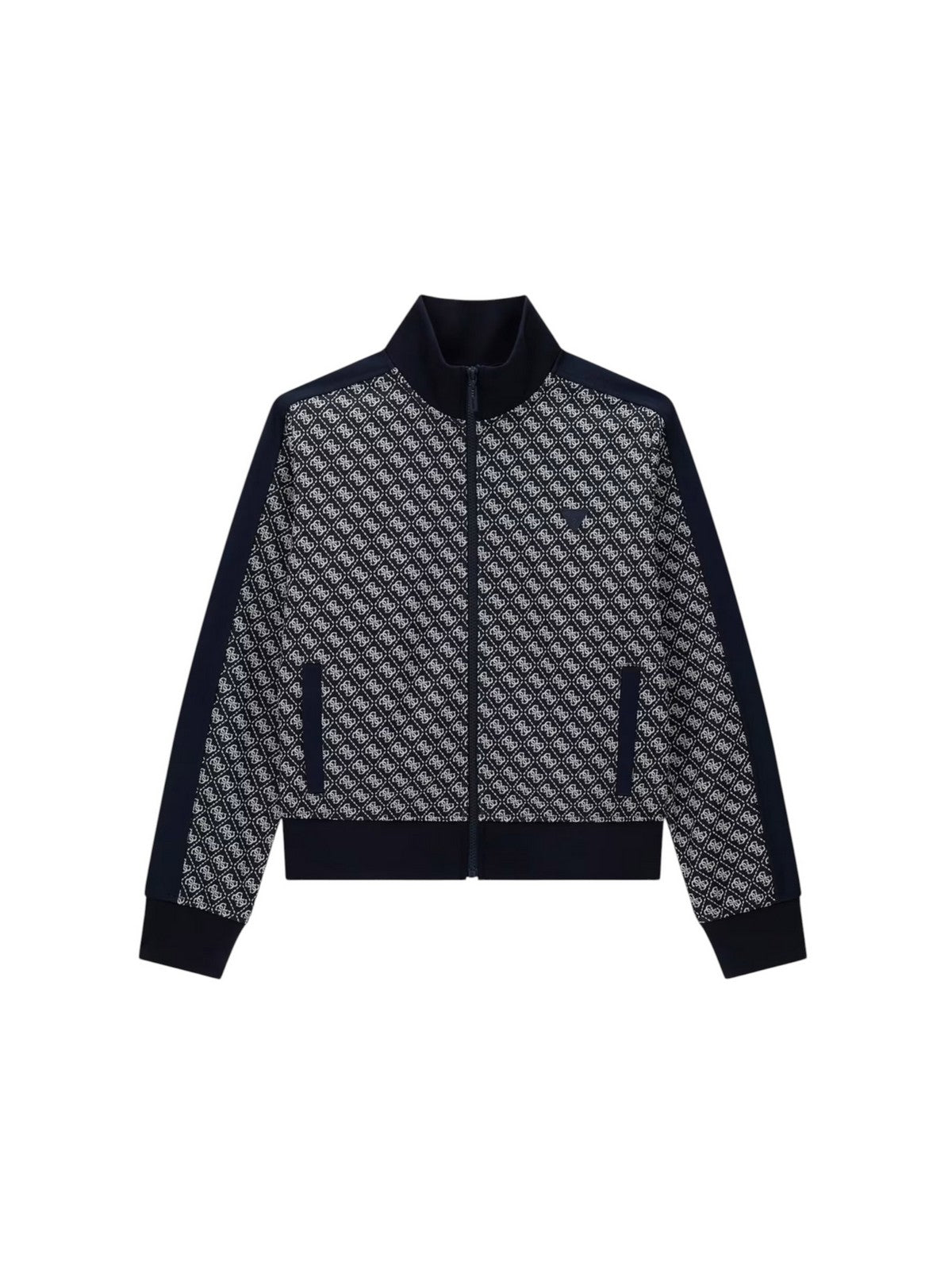 GUESS SPORT Felpa Donna MAYA 4G FULLZIP SWEATSHIRT V6RQ08 K2042 FJBB 4G JACQUARD MOON gioboutiqueweb