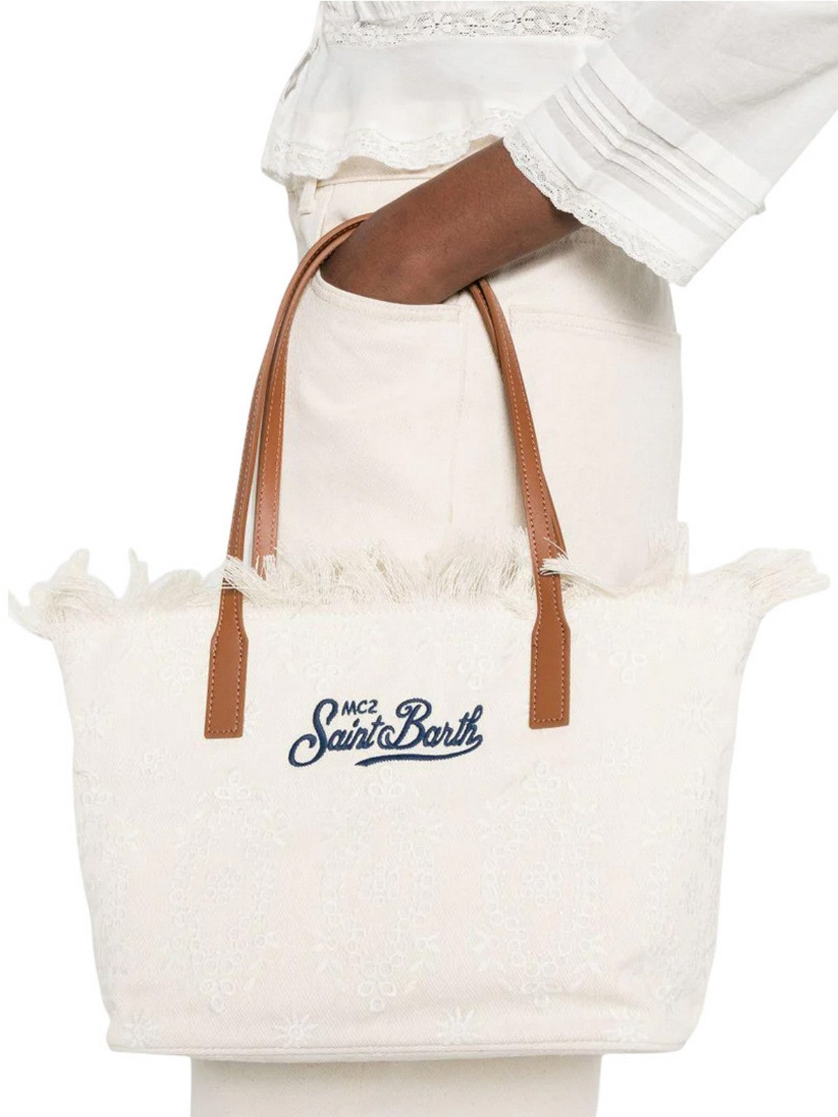 MC2 SAINT BARTH Borsa Donna CITY BAG MID FRINGE 01034L SANGALLO 10 EMB