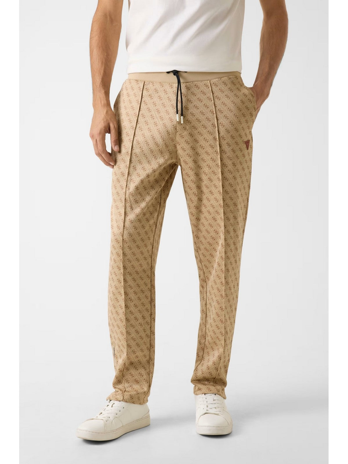 GUESS SPORT Pantalone Uomo KORBIN PANT Z2BB05 K7122 P13W 4G AOP BEIGE BLANCO