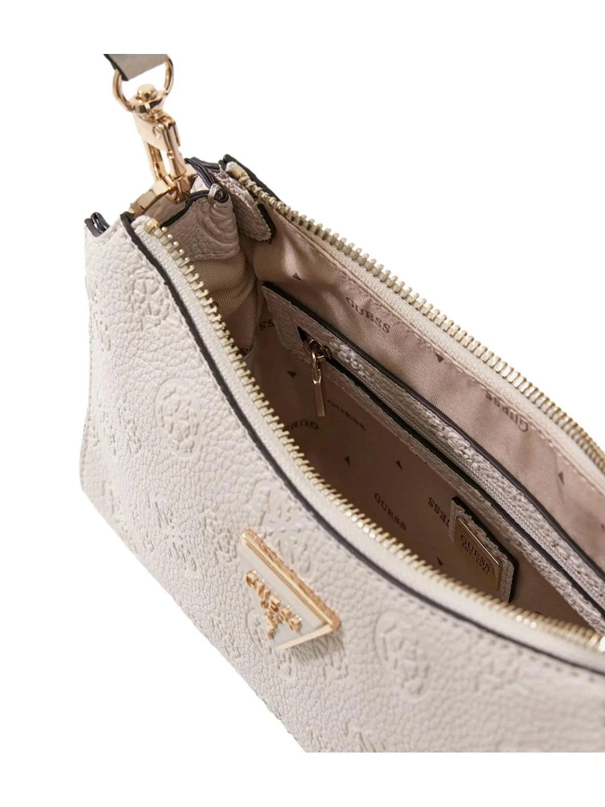 GUESS Borsa Donna CRESIDIA II TOP ZIP SHLDR BAG HWPD98 88180 OFL OFF WHITE LOGO