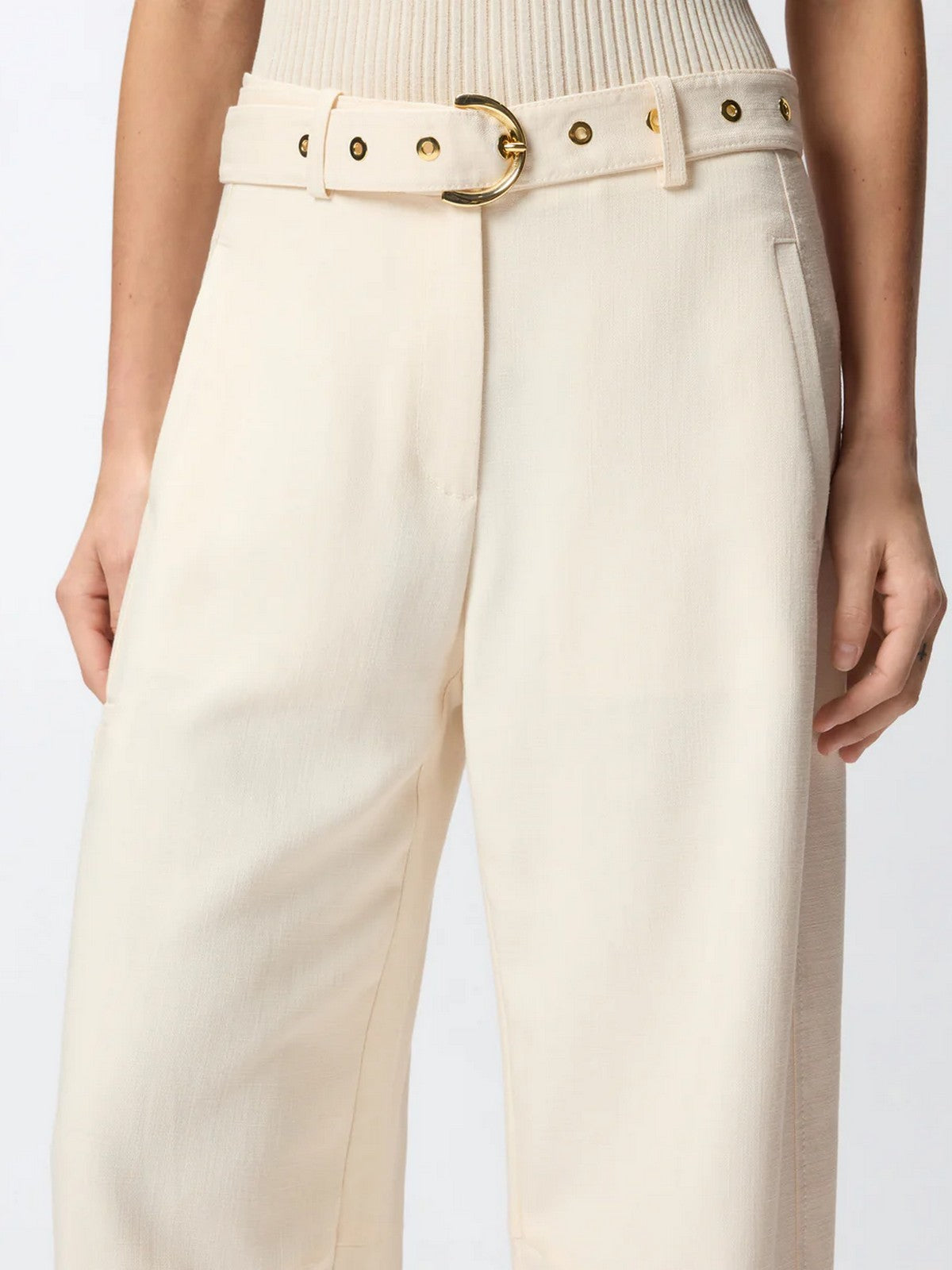 PINKO Pantalone Donna LEXY PANTALONE FRISOTTINO 106492-A2W6 C00 BIANCO CIGNO gioboutiqueweb