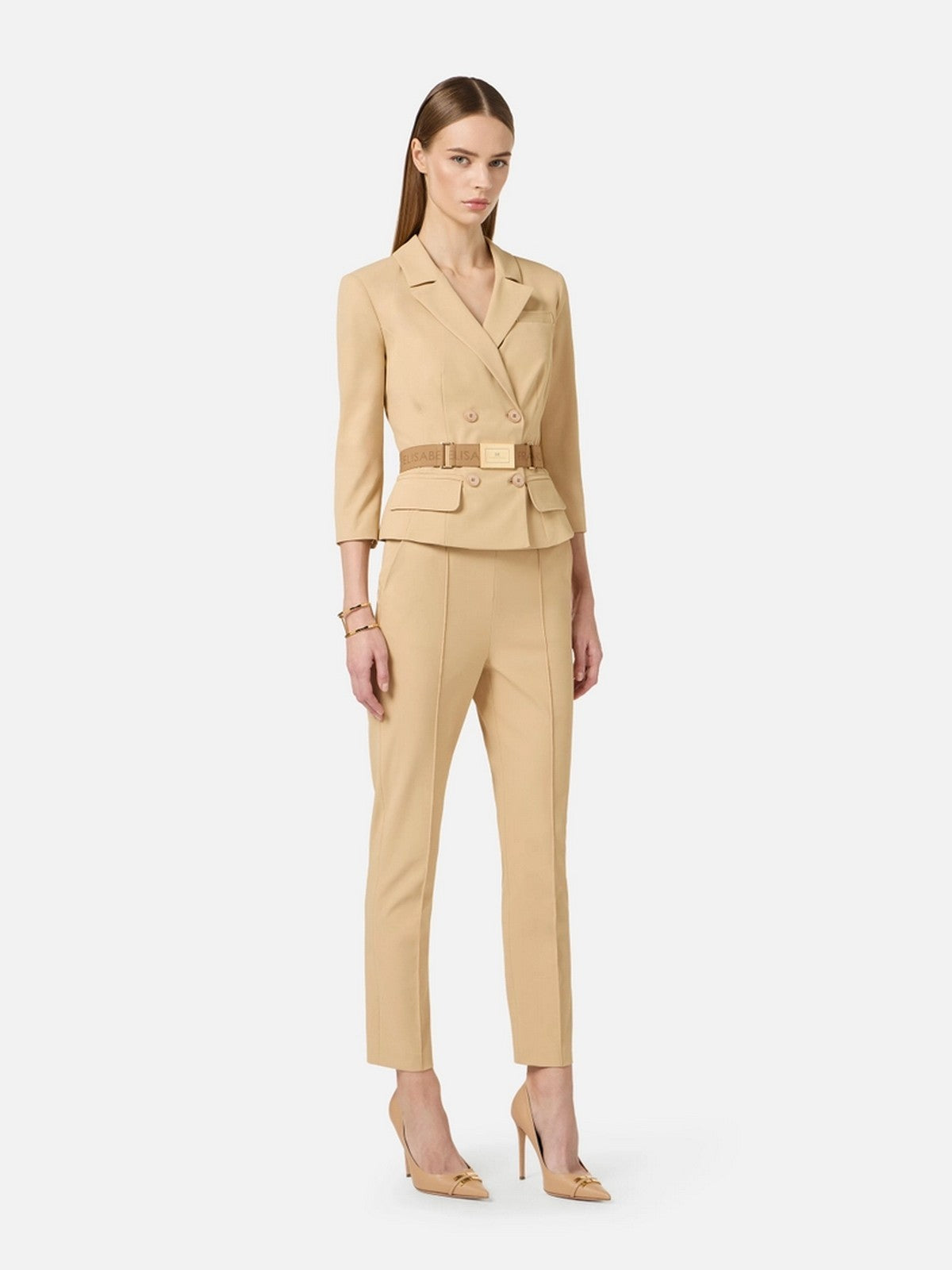 ELISABETTA FRANCHI Giacca Donna GI22461E2 470 CAMMELLO gioboutiqueweb