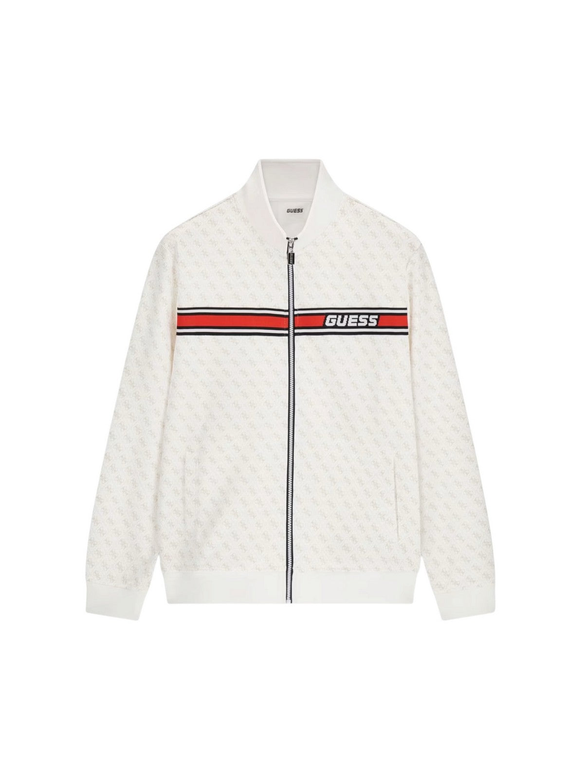 GUESS SPORT Felpa Uomo KORBIN FULL ZIP TRACKSUIT Z2BQ06 K7122 P05N 4G AOP PURE WHITE