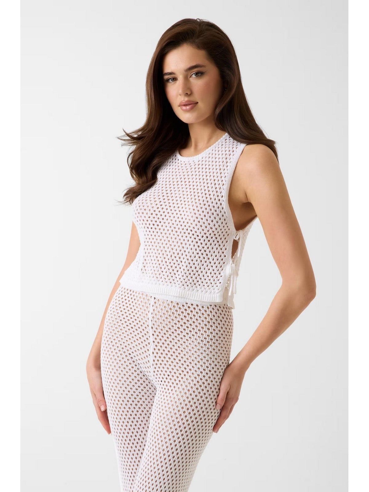 GUESS BEACHWEAR Top Donna LUNA TOP SWTR E6GR01 Z5632 G1CR PALE PEARL gioboutiqueweb