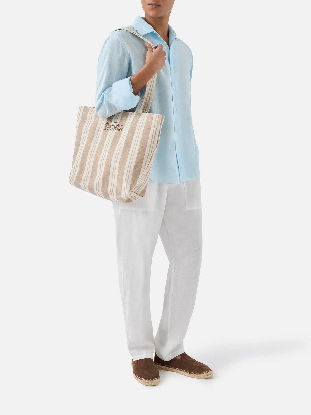 MC2 SAINT BARTH Borsa Donna ESSENTIAL BEACH COTTON 01102L BIG STRIPES V 1118 EMB gioboutiqueweb
