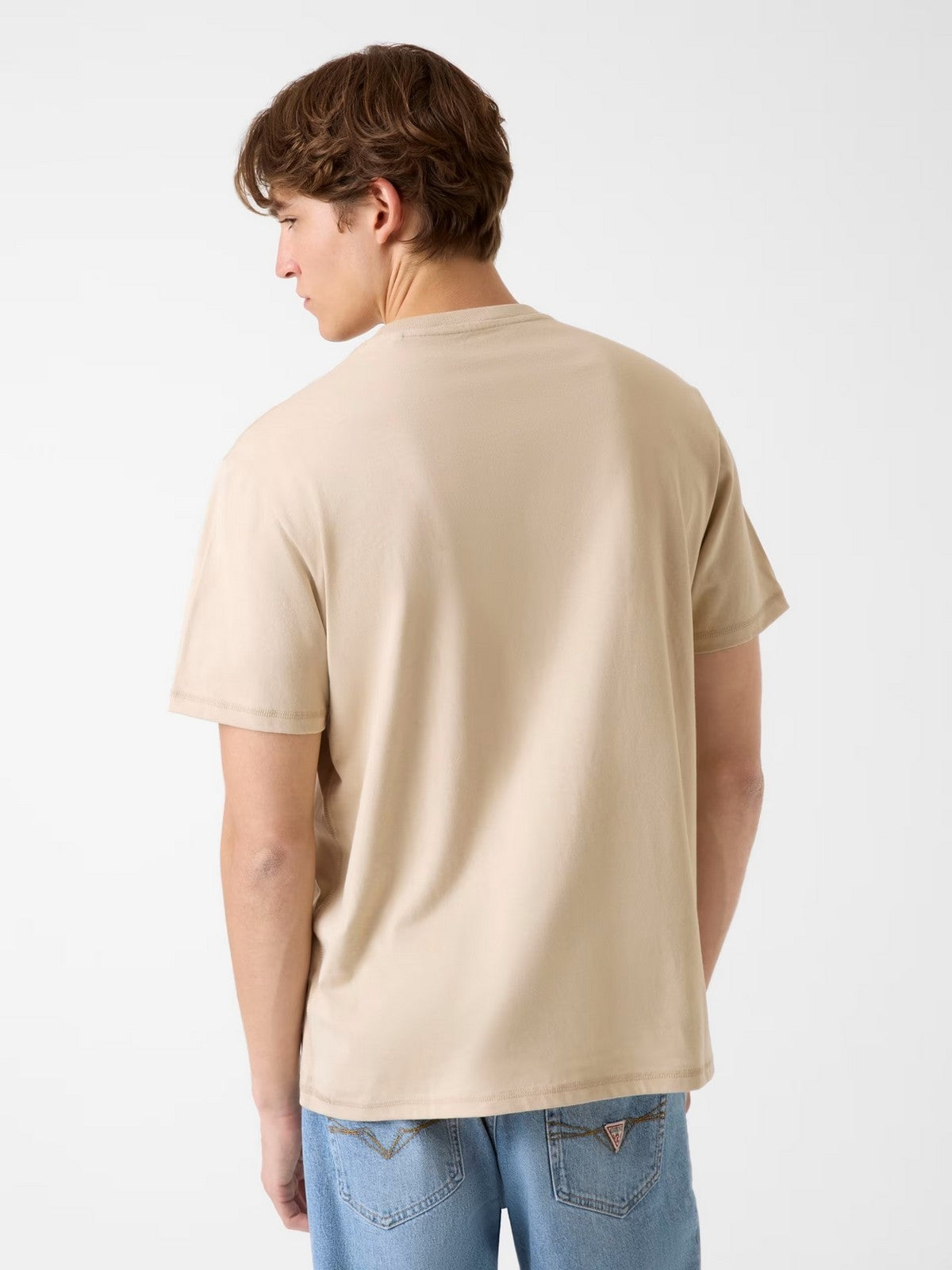 GUESS T-shirt Uomo SS CN TERRY LOGO TEE M6RI23 K8FQ4 G1DR NEUTRAL SAND gioboutiqueweb