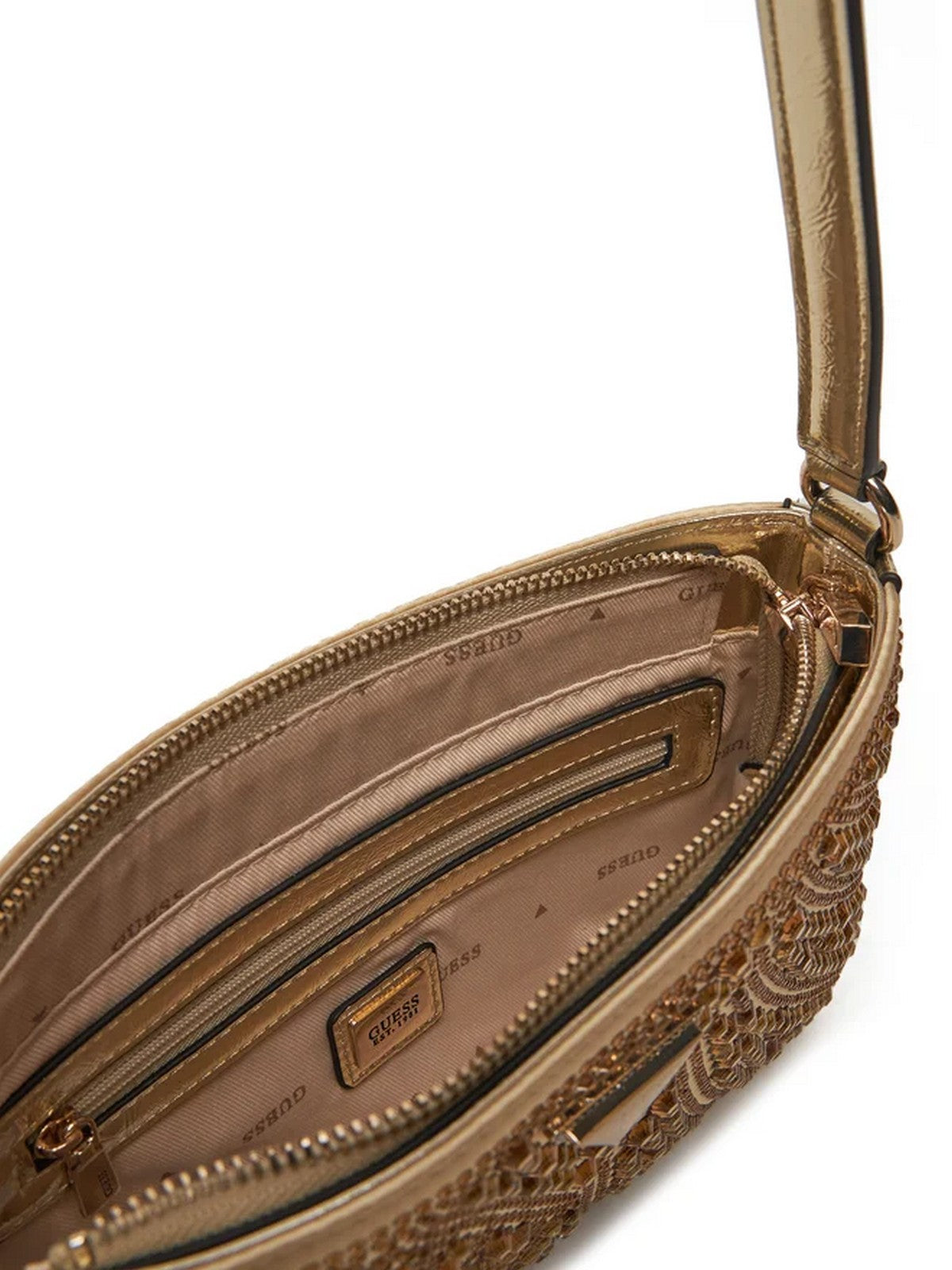 GUESS Borsa Donna BEAUVOIR MINI TOP ZIP SHDR BAG HWXG95 28720 GOL Oro gioboutiqueweb