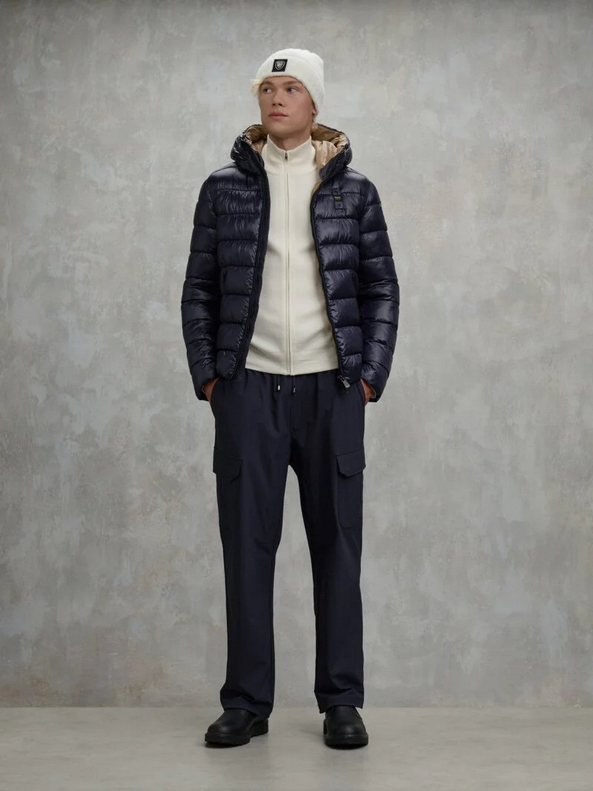BLAUER Piumino Uomo ADAMS 25WBLUC02079 005958 888TB BLU int. TABACCO gioboutiqueweb