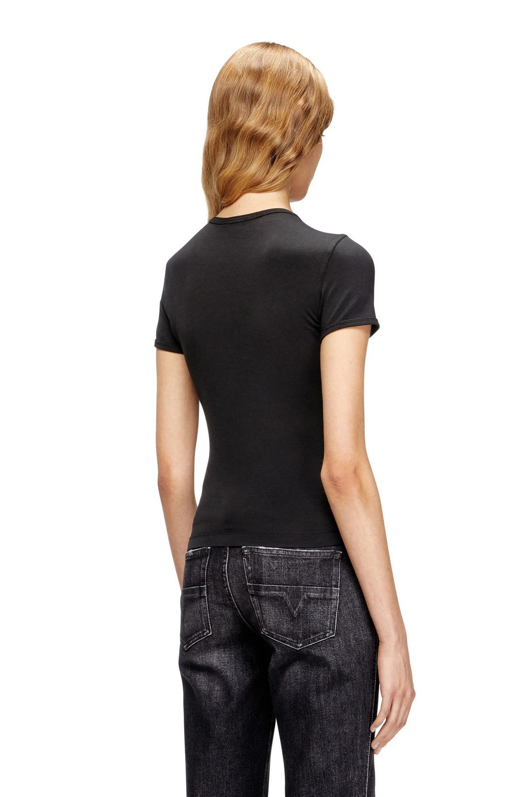 DIESEL Damen T-Shirt T-UNCUTIESLONG-OD T-SHIRT A19917 0AHQH 900 001 - SCHWARZ