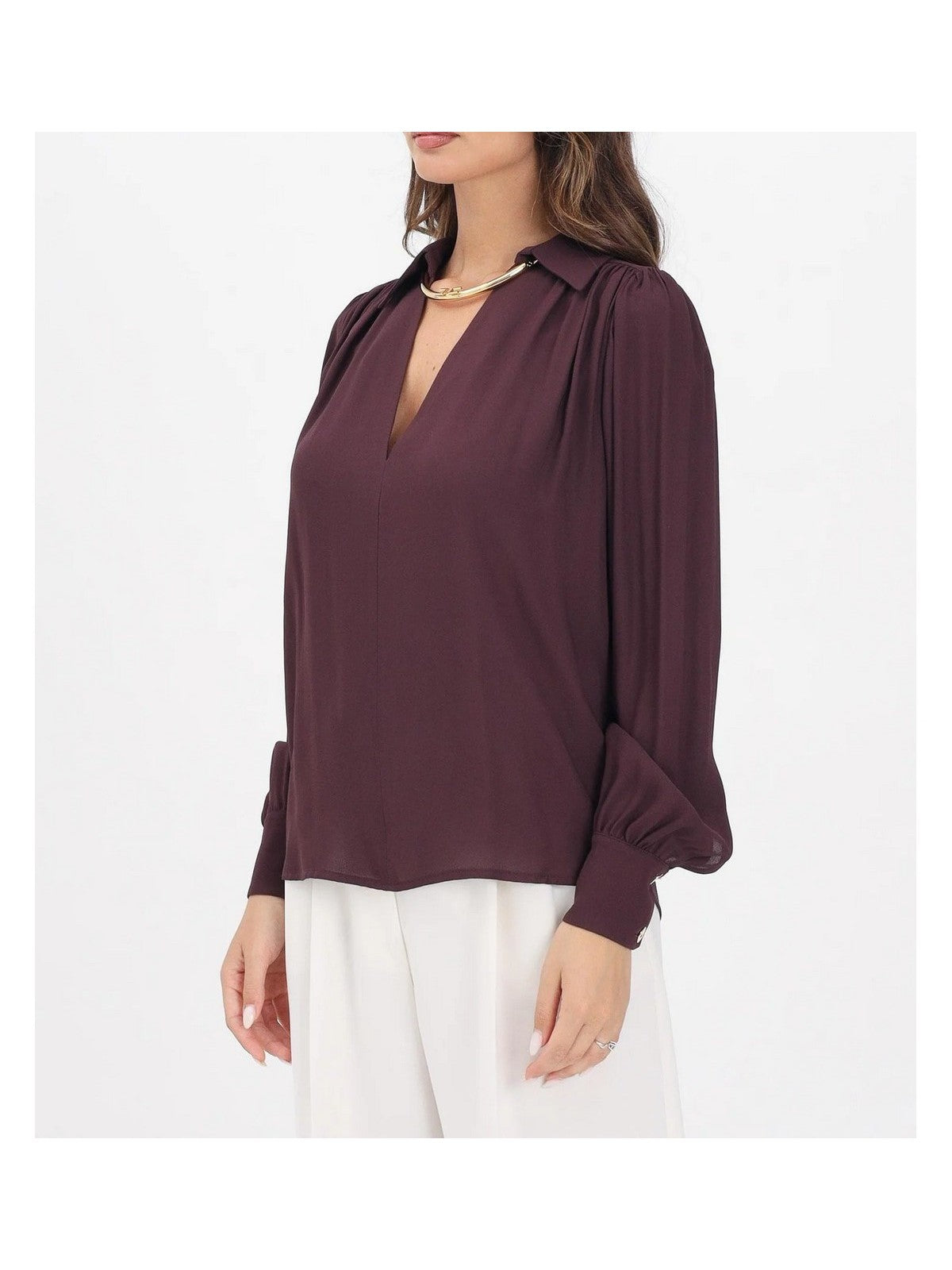 ELISABETTA FRANCHI Camicia Donna CA12356E2 EA4 MERLOT gioboutiqueweb