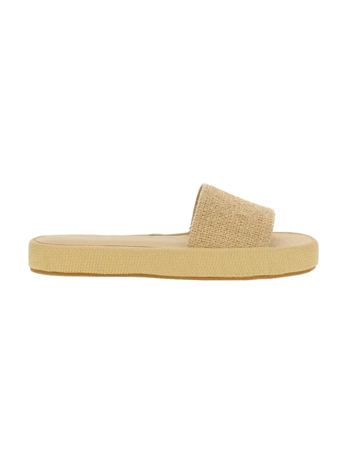 GUESS Ciabatta Donna TEXTURED RAFFIA SANDAL E6GZ08 WQ730 G1G1 NUDE SAND gioboutiqueweb
