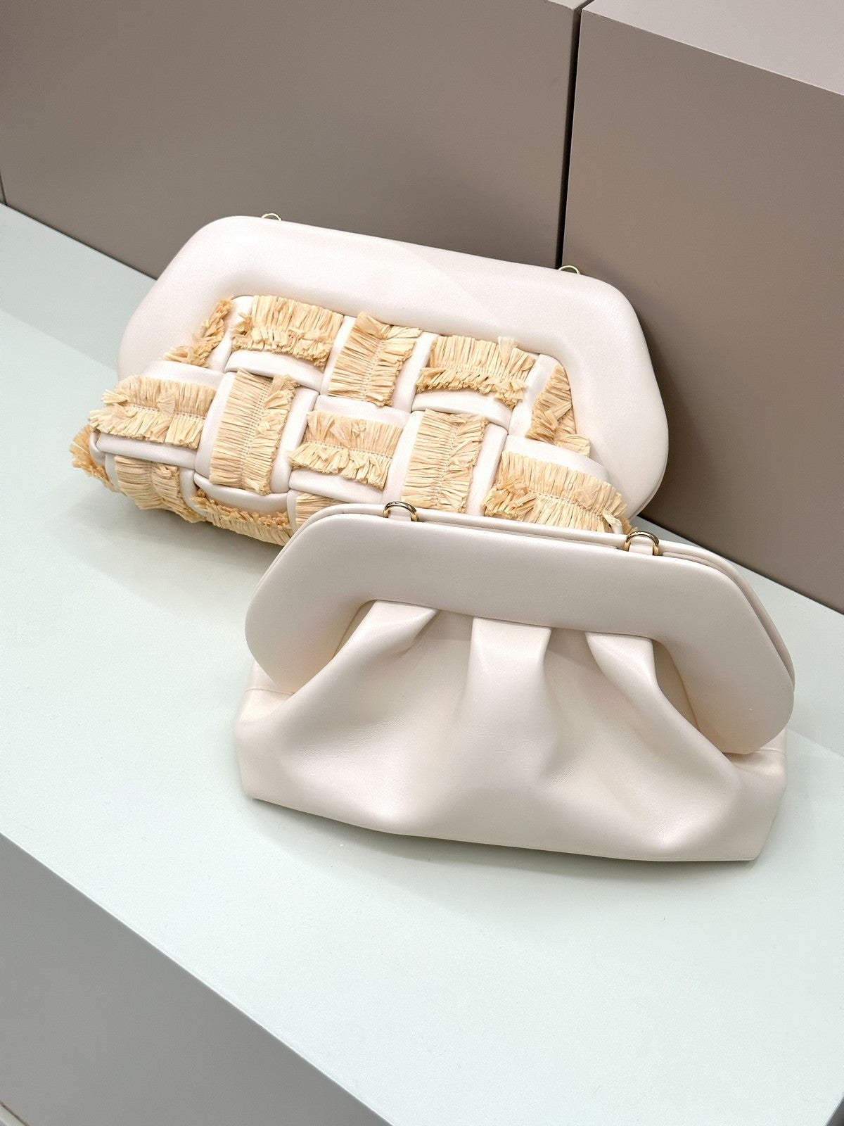 THEMOIRè Borsa Donna BIOS INTRECCIO RAFIA 261WTMB00OIRA BUTTER CREAM-RUTABAGA gioboutiqueweb