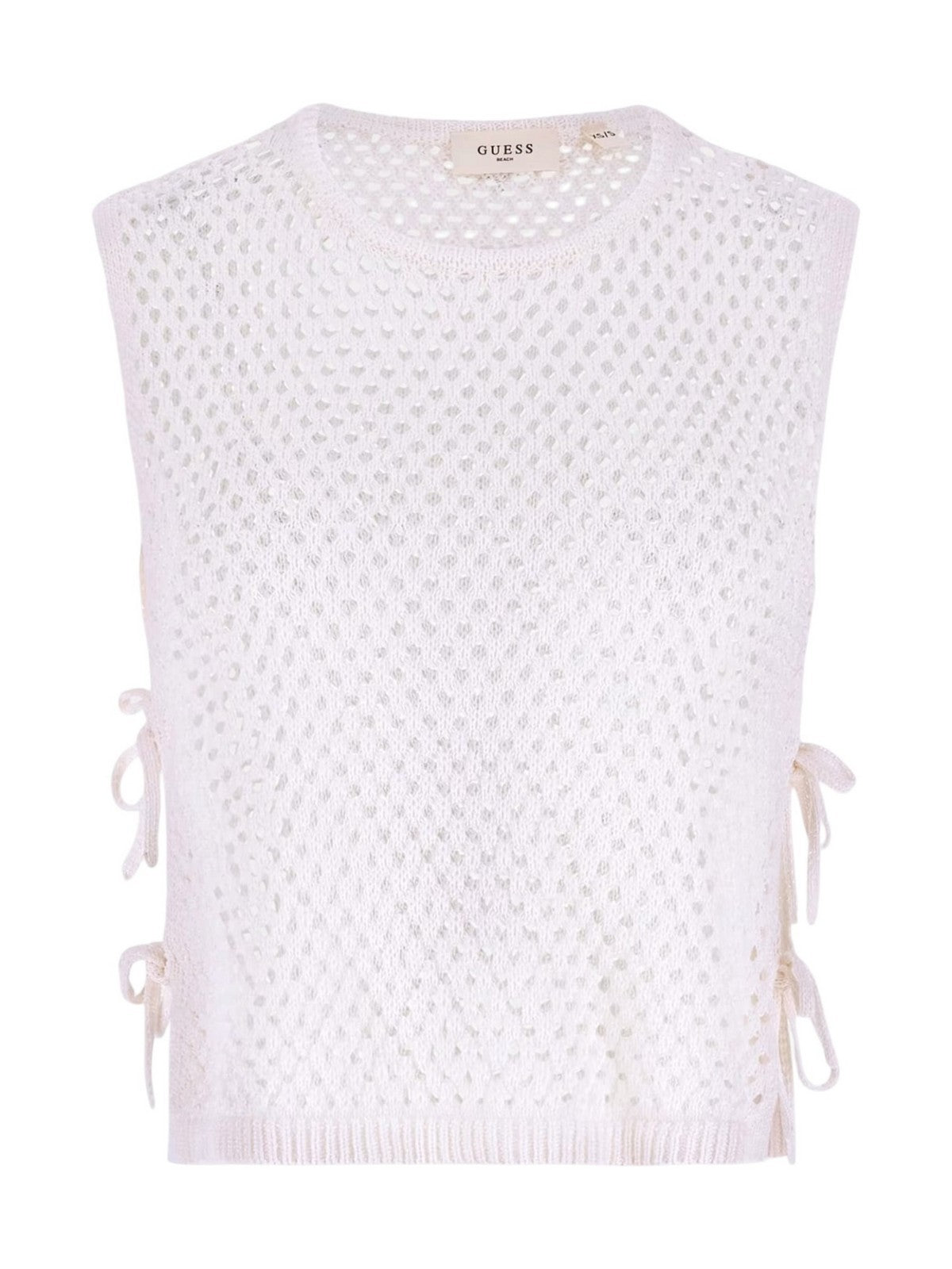 GUESS BEACHWEAR Top Donna LUNA TOP SWTR E6GR01 Z5632 G1CR PALE PEARL gioboutiqueweb