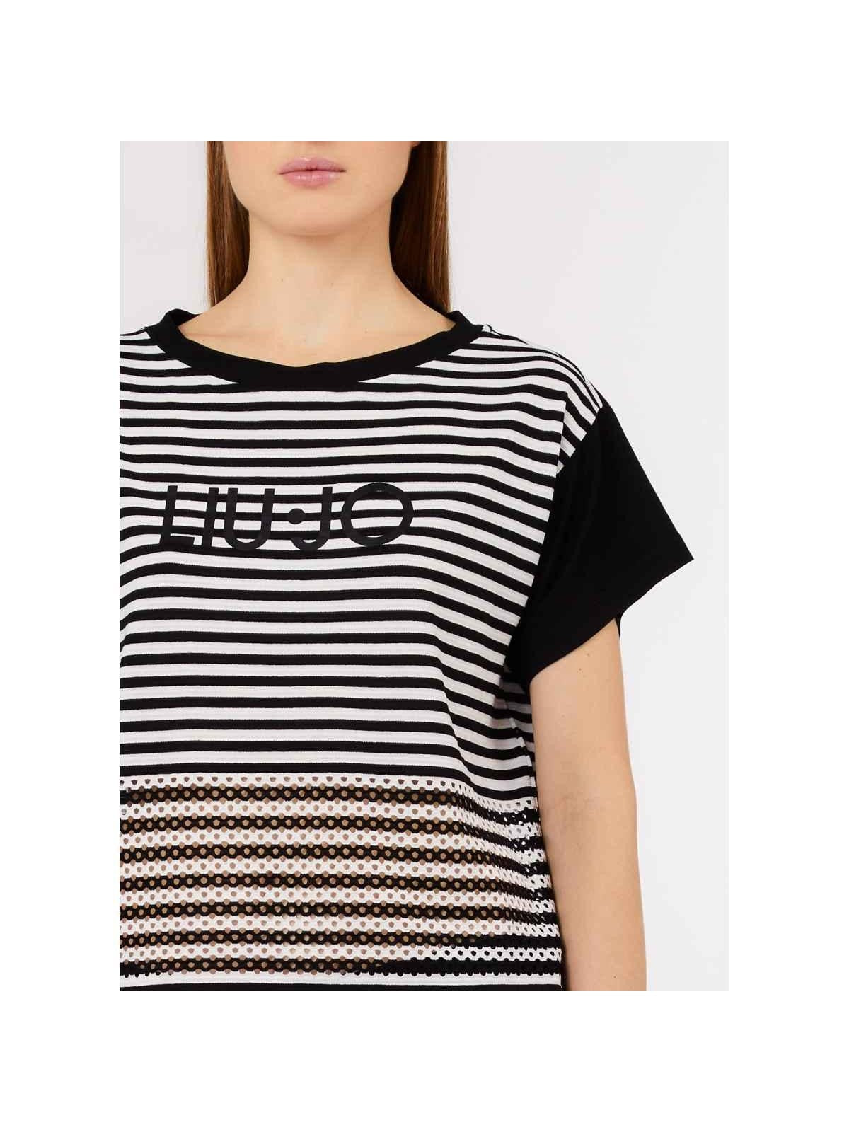 LIU JO BEACHWEAR T-shirt Donna VA6039J3908 09096 NERO/BIANCO