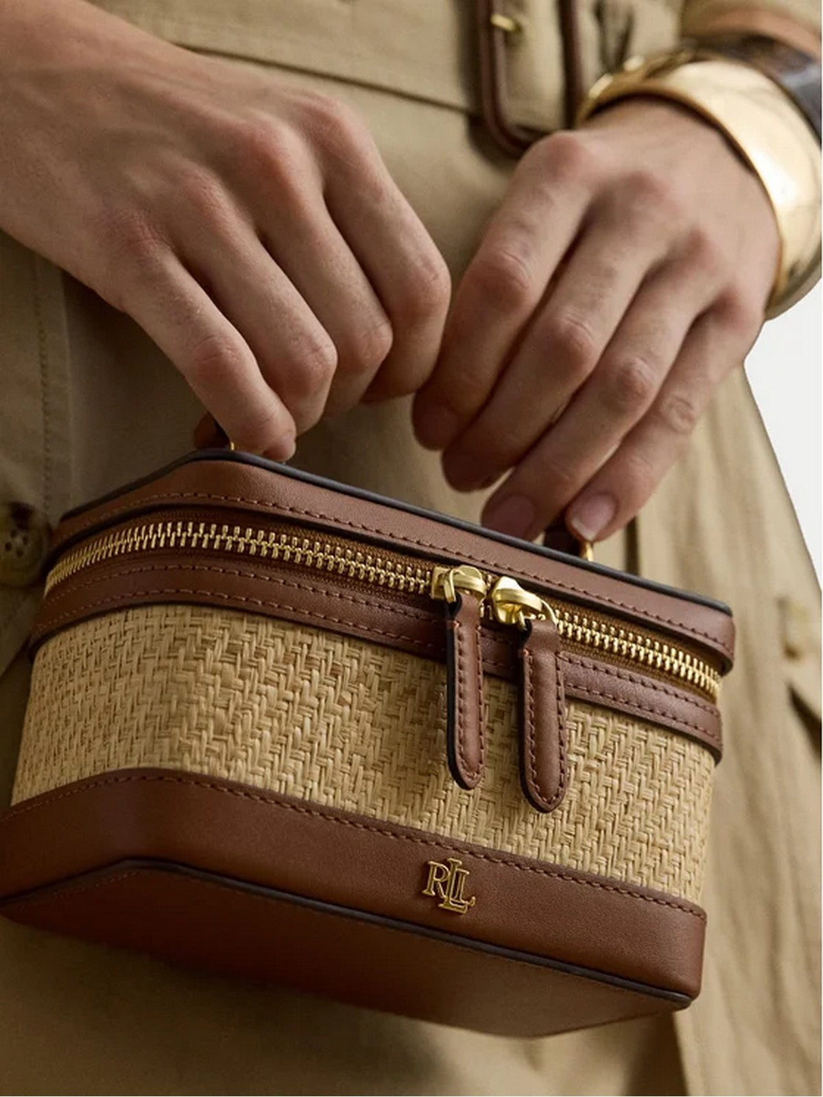LAUREN RALPH LAUREN Borsa Donna HALLEE-CROSSBODY-SMALL 431P06089 001 NATURAL/LAUREN TAN gioboutiqueweb