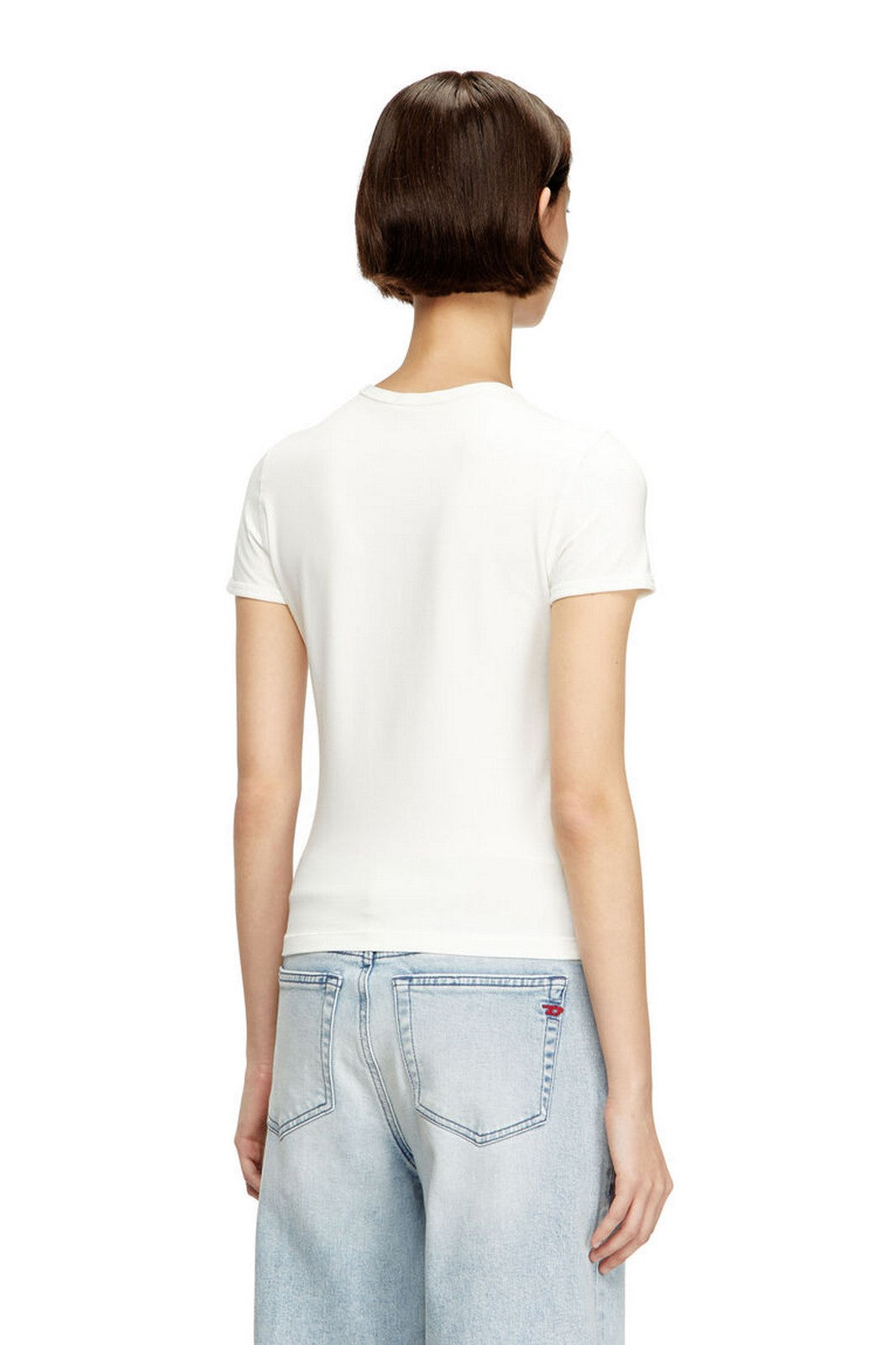 DIESEL Damen T-Shirt T-UNCUTIESLONG-OD T-SHIRT A19917 0AHQH 141 104 - OFF/WHITE