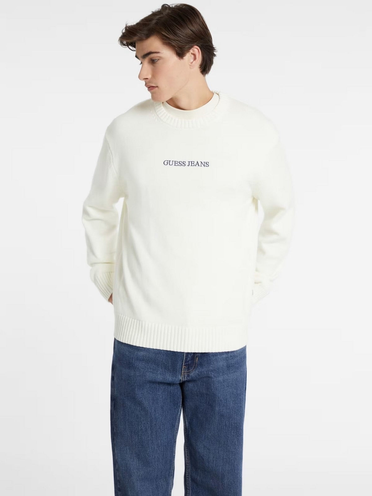 GUESS Maglione Uomo GJ LS CN GUESS J EMB SWTR M4BR31 Z3HM1 G293 WARM WHITE