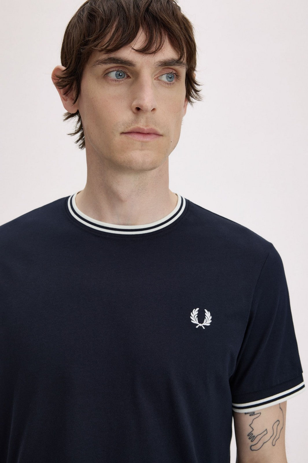FRED PERRY T-shirt Uomo FP TWIN TIPPED T-SHIRT FP-M1588V-57 795 NAVY gioboutiqueweb