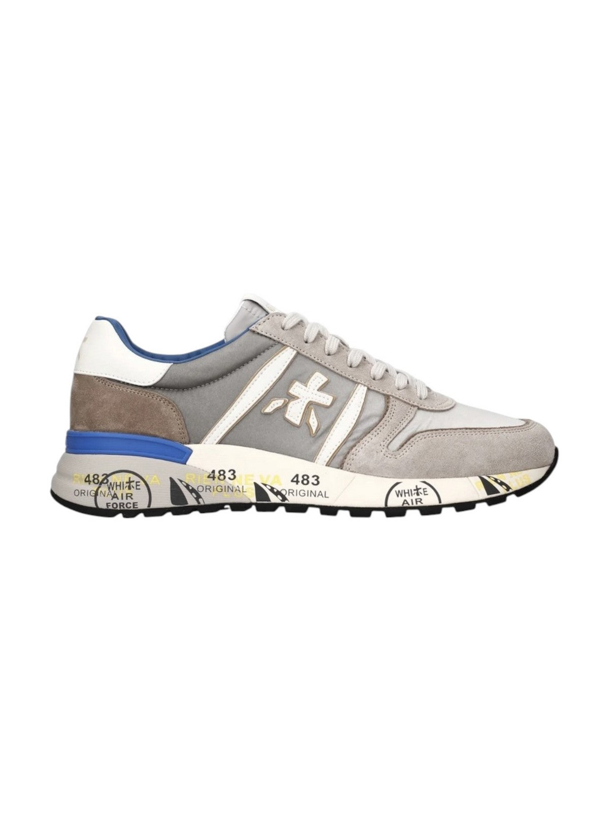 PREMIATA Sneaker Uomo LANDER VAR 8010 LIGHT GREY gioboutiqueweb