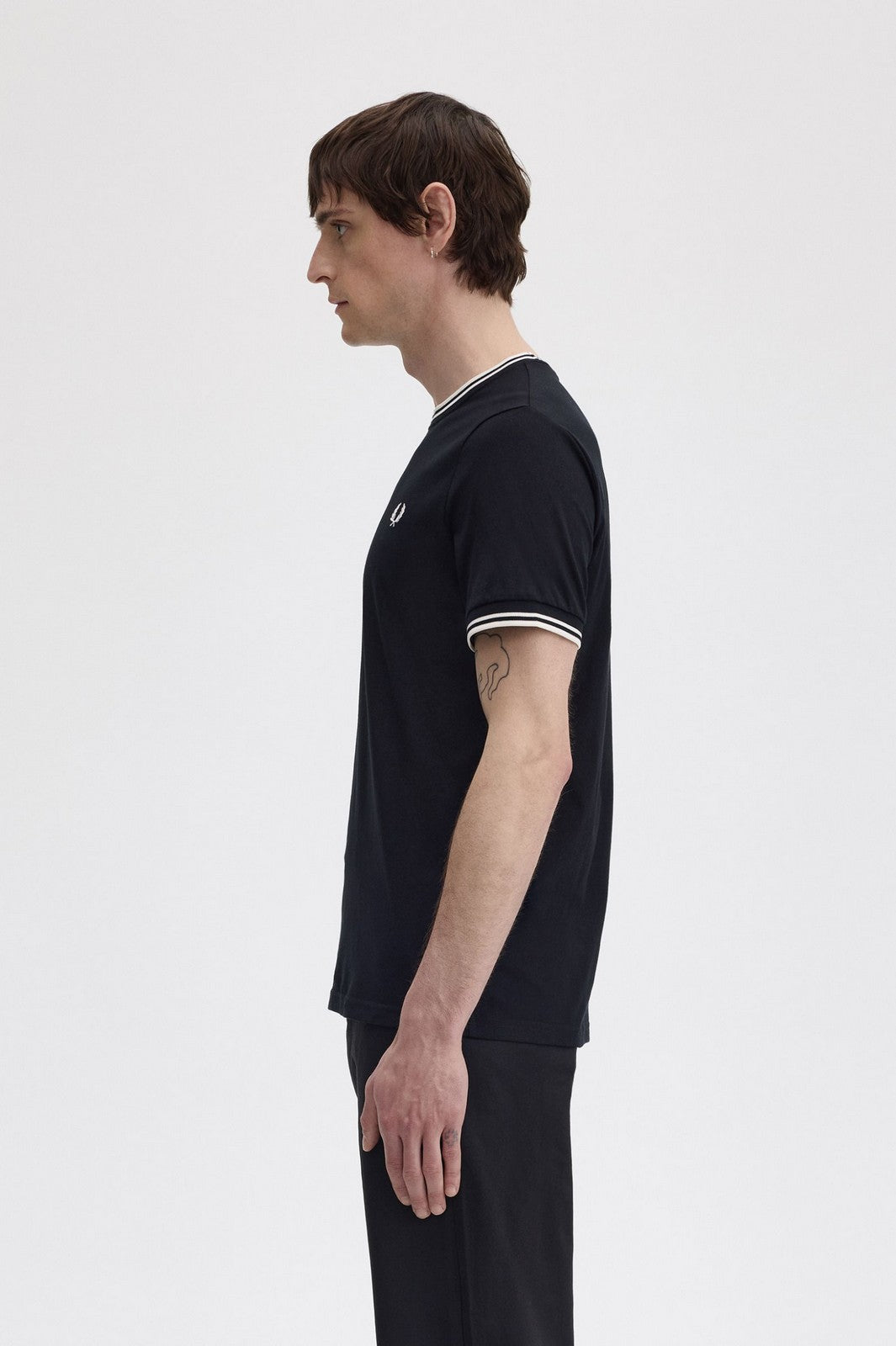 FRED PERRY T-shirt Uomo FP TWIN TIPPED T-SHIRT FP-M1588V 102 BLACK