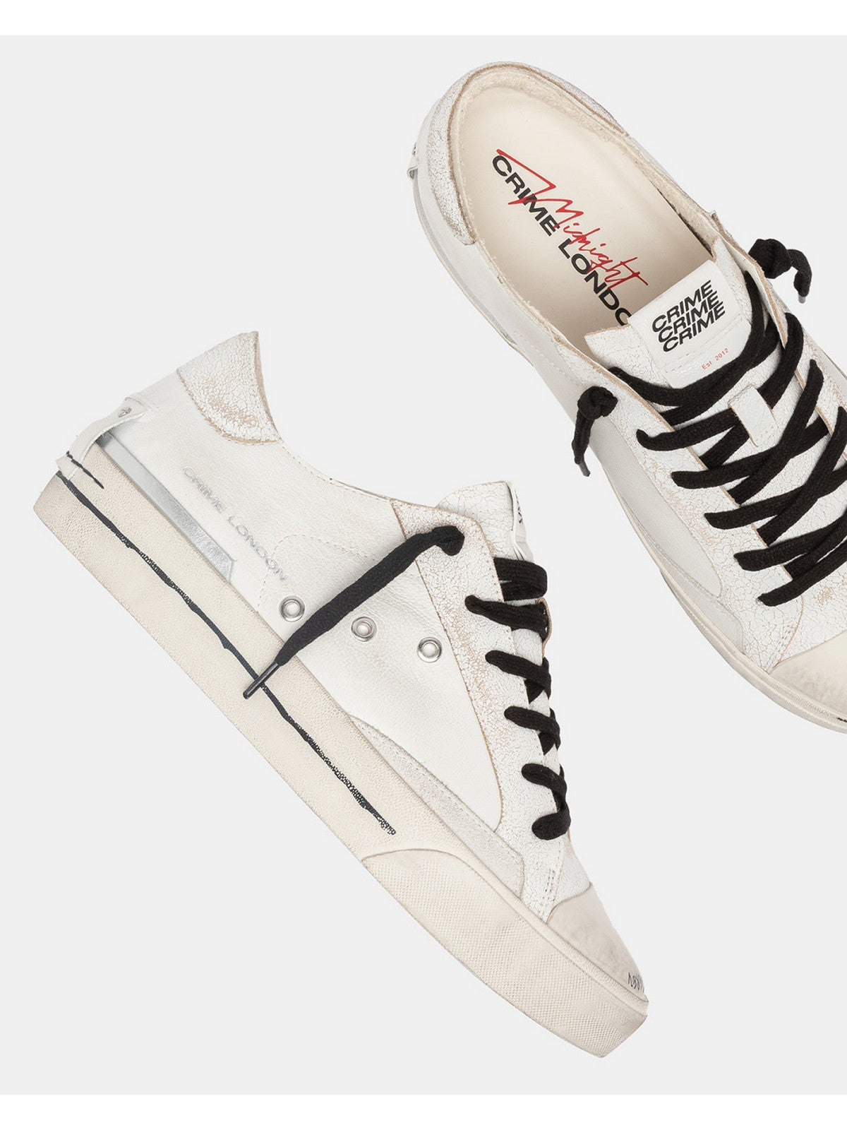 CRIME LONDON Sneaker Uomo RECUT LOW WORE YESTERDAY 14130PP7 10 WHITE gioboutiqueweb