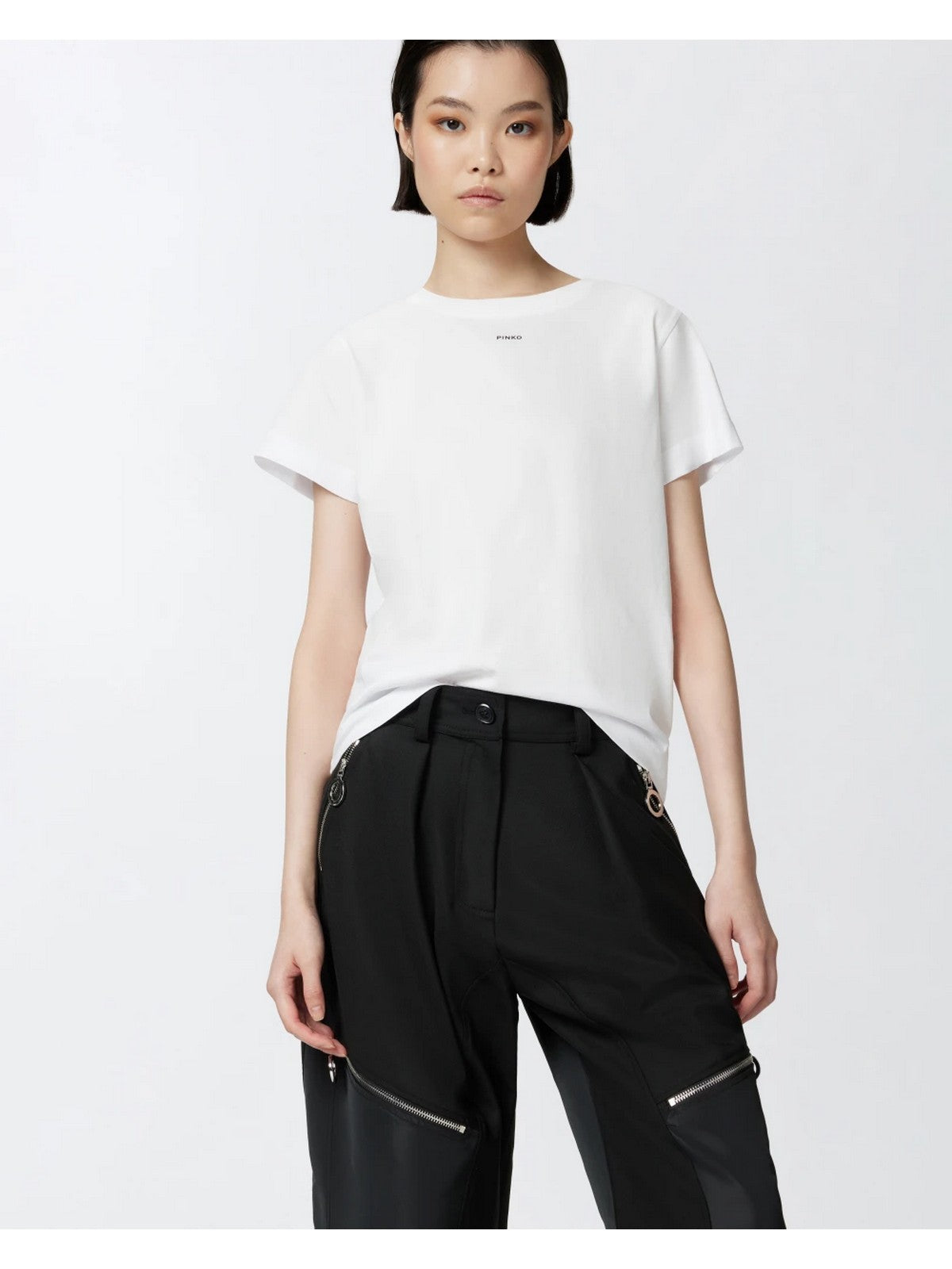 PINKO T-shirt Donna BASICO T-SHIRT JERSEY OLD WASH 100373-A228 Z04 Bianco gioboutiqueweb