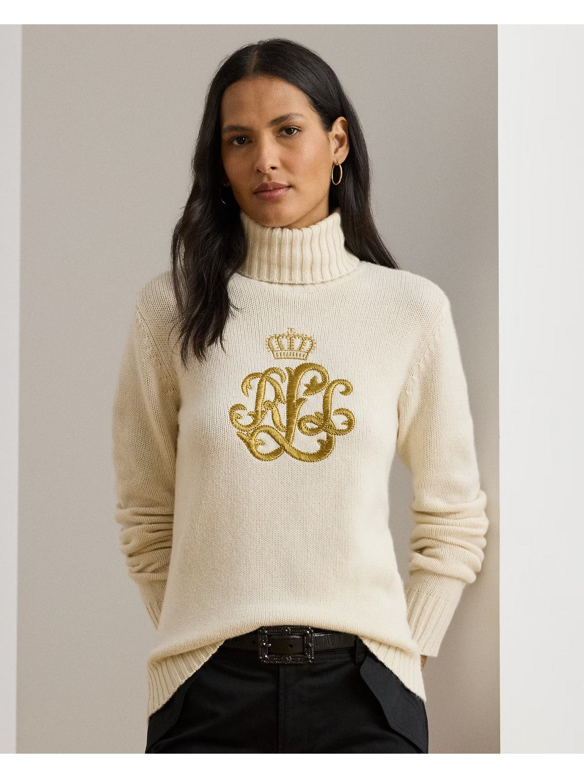Lauren Ralph Lauren Maglione Dolcevita Woman Kexley-Long-Pullover 200979687 002 Mascarpone Cream
