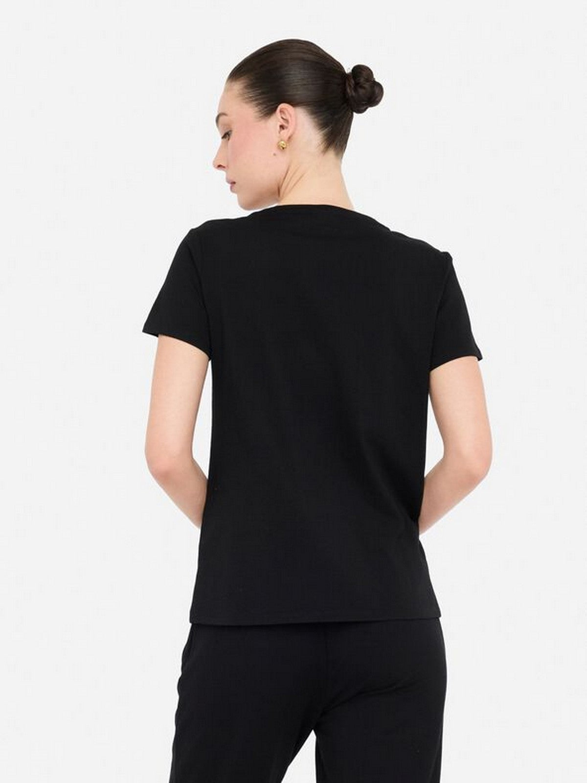 LIU JO SPORT T-shirt Donna TF5280JS923 N9785 Nero/monogram pearl