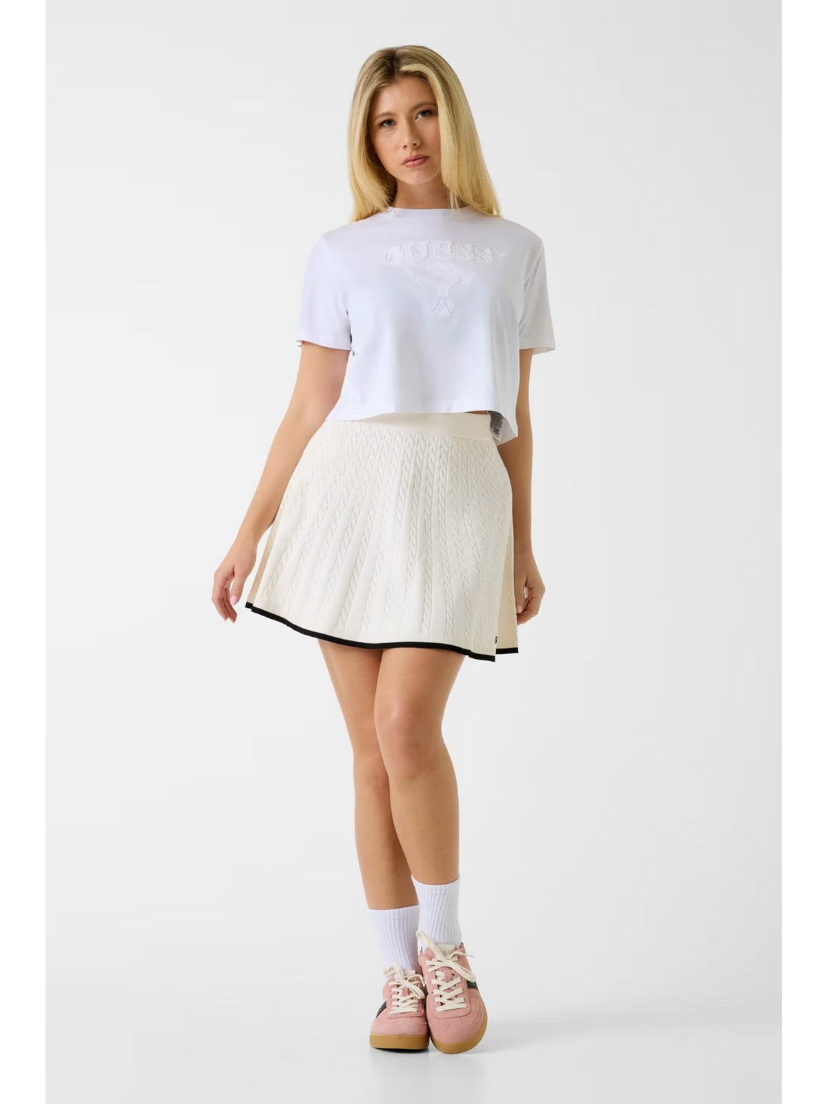 GUESS SPORT Gonna Donna SHARI SKIRT SWTR V6RD07 Z4652 G1O6 DOVE WHITE gioboutiqueweb